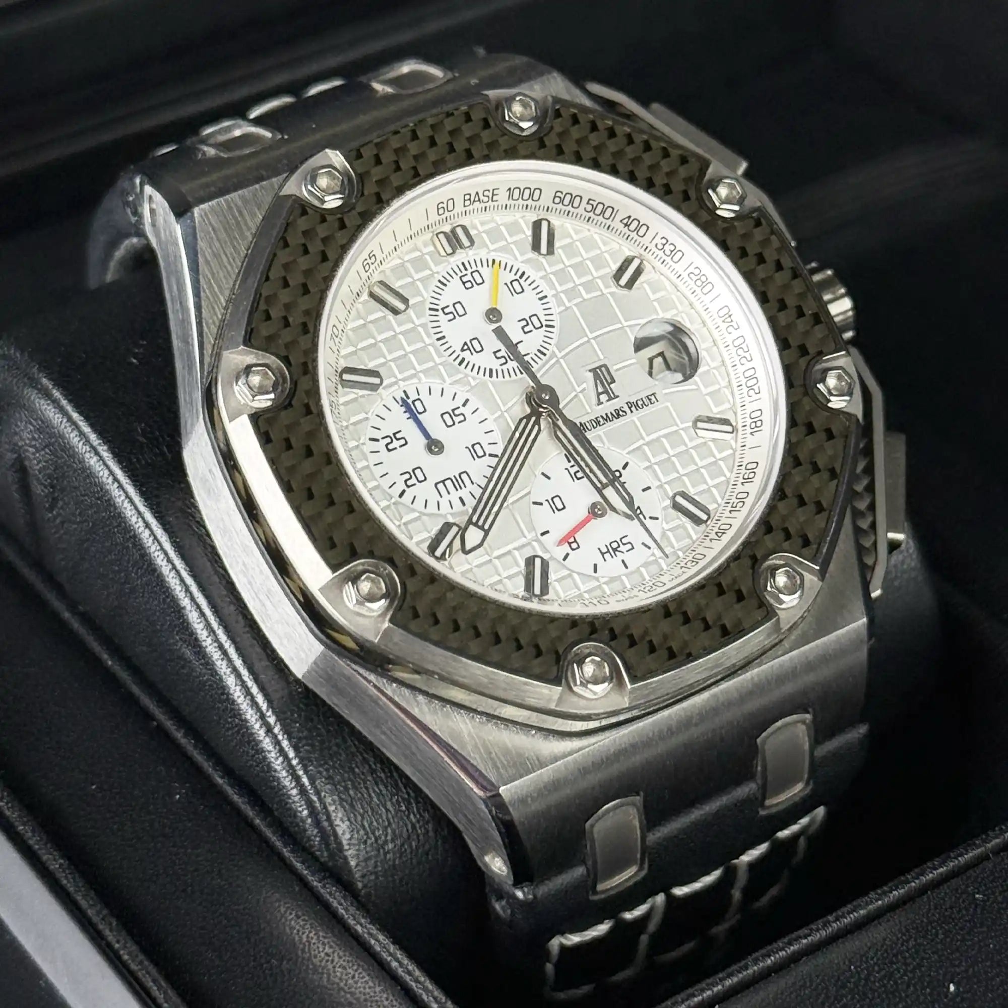 Audemars Piguet Royal Oak Offshore White Dial Titanium 26030IO.OO.D001IN.01 'Juan Pablo Montoya' - 2005 Pre-Owned - Left