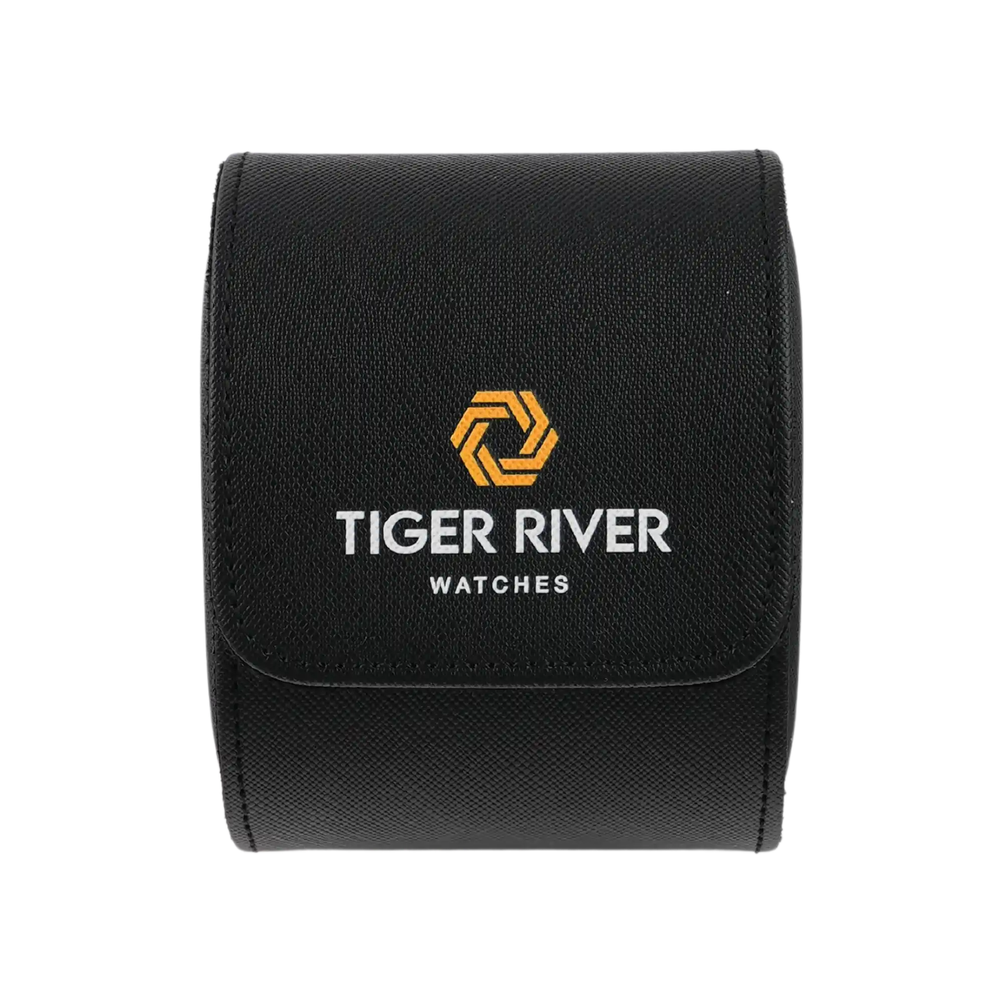 Black Leather Travel Watch Case – Single Watch