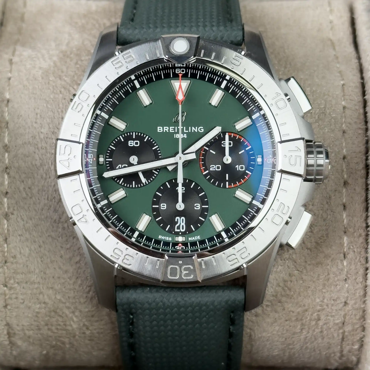 Breitling Avenger B01 Chronograph Green Dial AB0146 42mm - Front