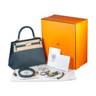 Hermes Kelly 25 Epsom Noir Gold Hardware - Full set