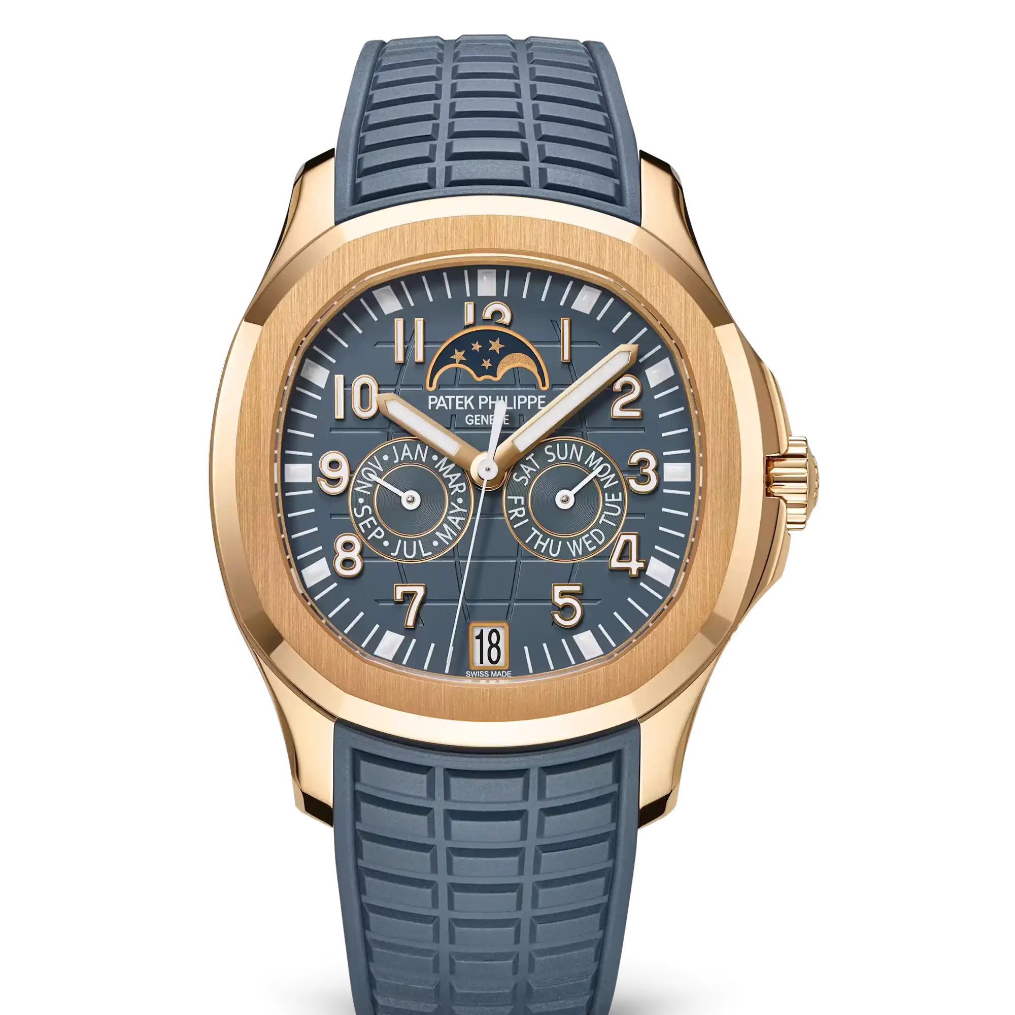 Patek Philippe Aquanaut Blue and Gray Dial Rose Gold 5261r-001