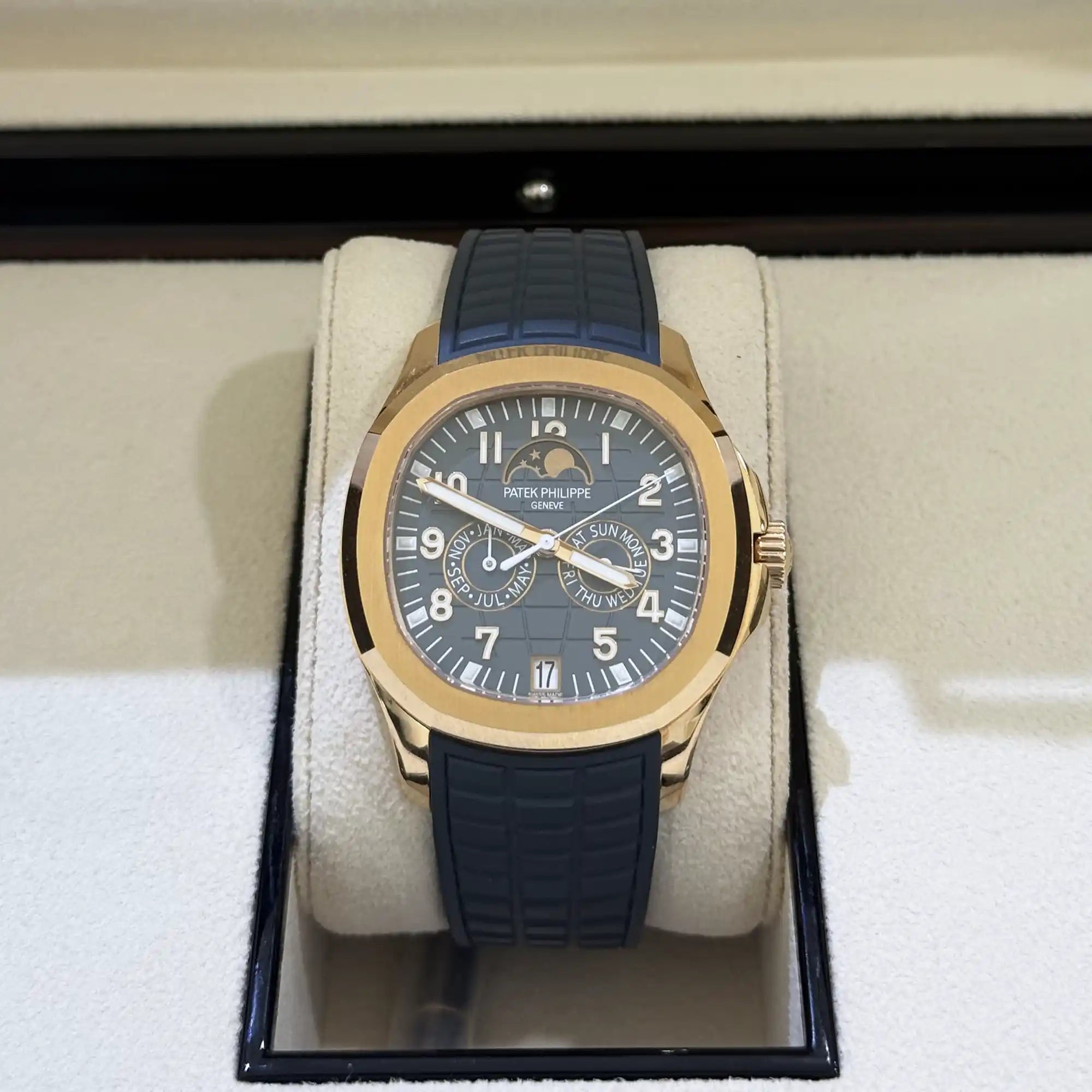 Patek Philippe Aquanaut Blue and Gray Dial Rose Gold 5261r-001 - Pre-owned 2023 - Front