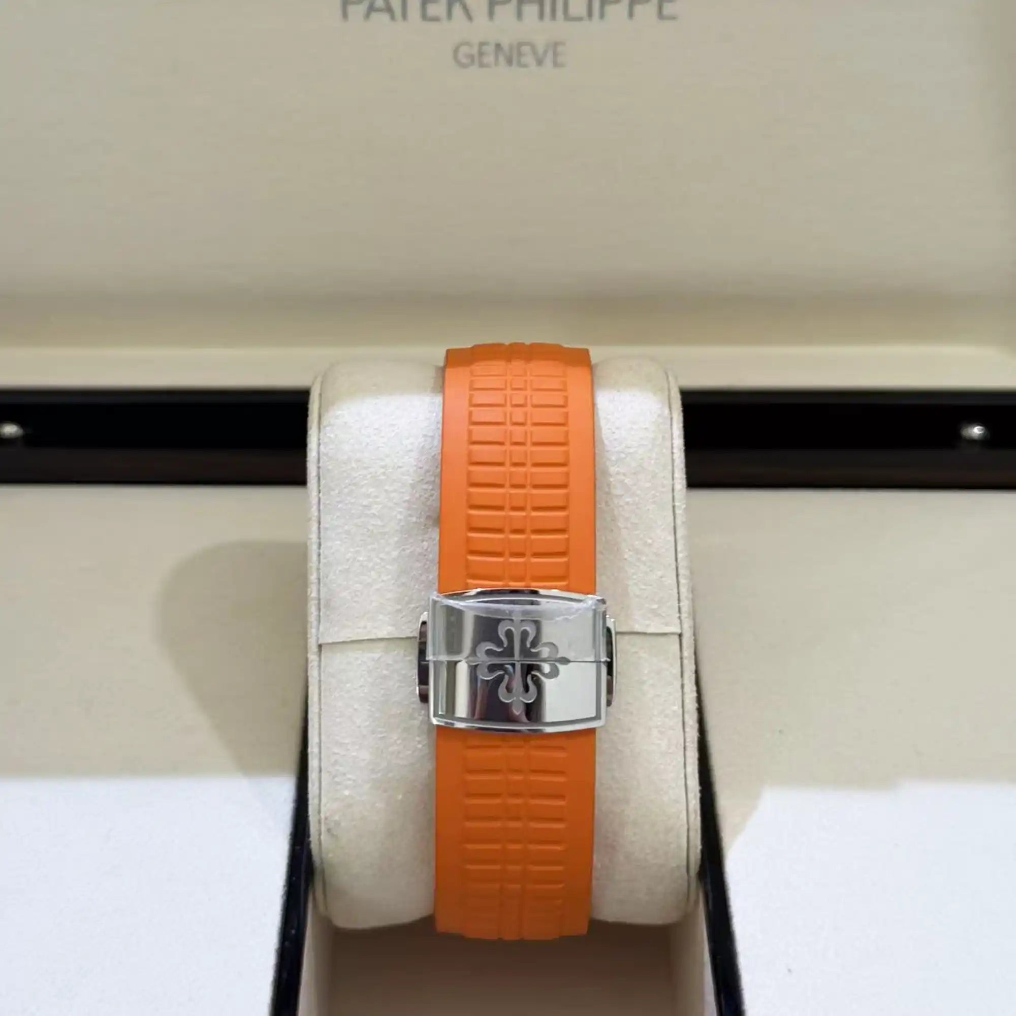 Patek Philippe Aquanaut Chronograph Steel 42.2mm Orange Bracelet 5968a-001 - Back
