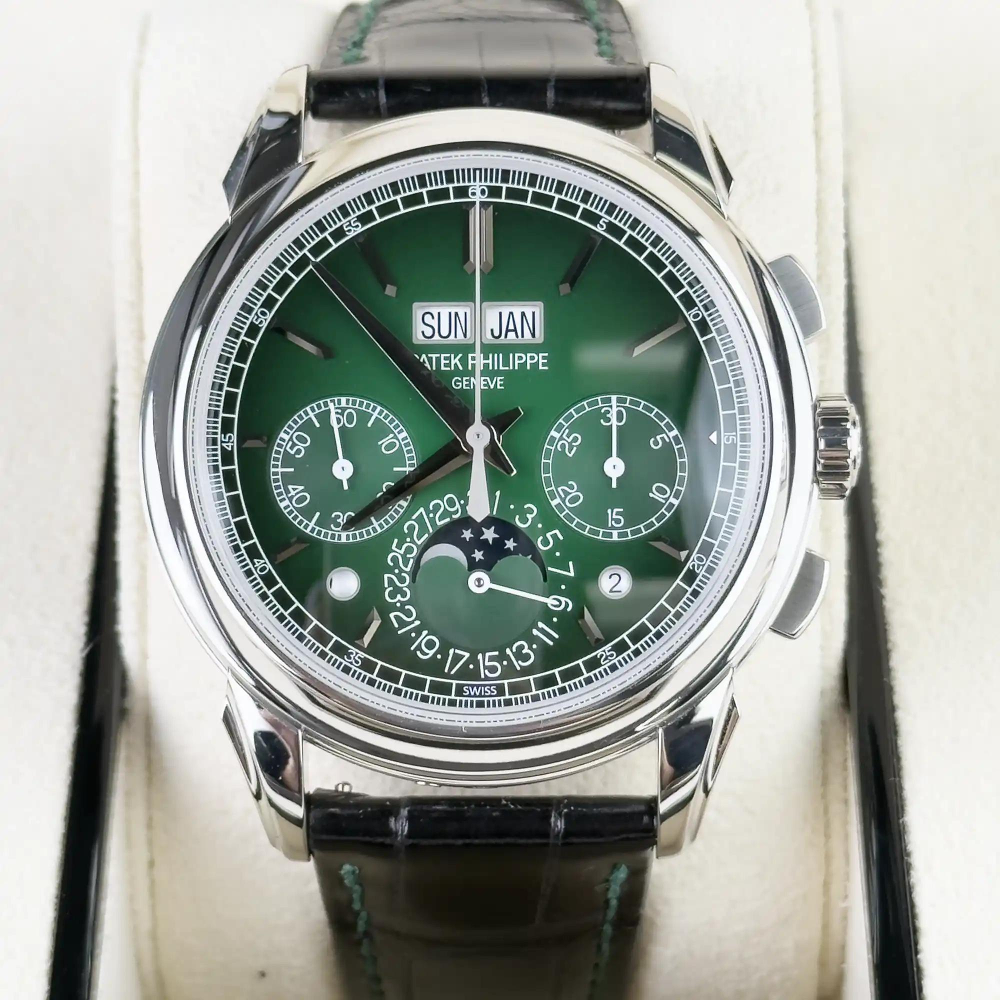 Patek Philippe Grand Comlications Green Dial Leather Strap 5270p-014 - Front