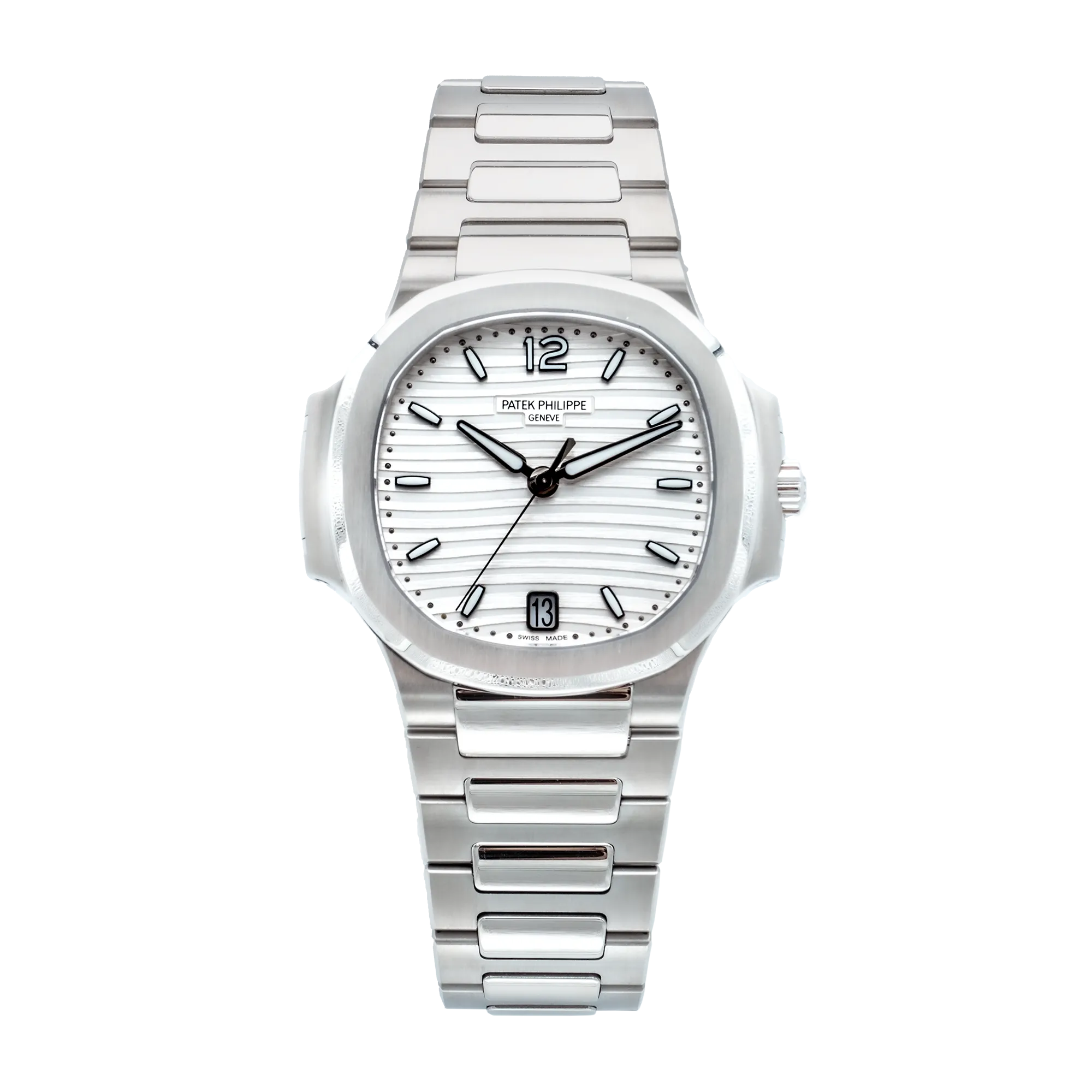 Patek Philippe Ladies Nautilus White Dial 7118/1A Steel - Front