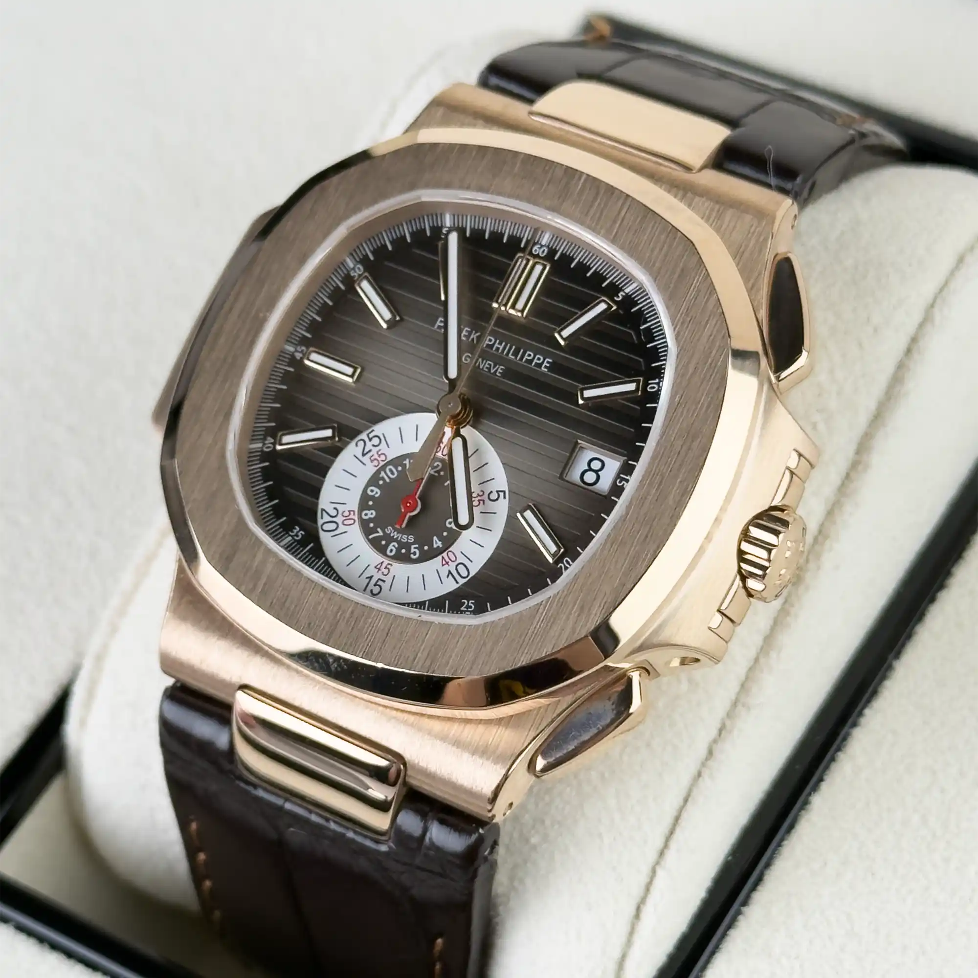 Patek Philippe Nautilus Chronograph Brown Dial 5980R-001 - 2020 Retail Ready - Right
