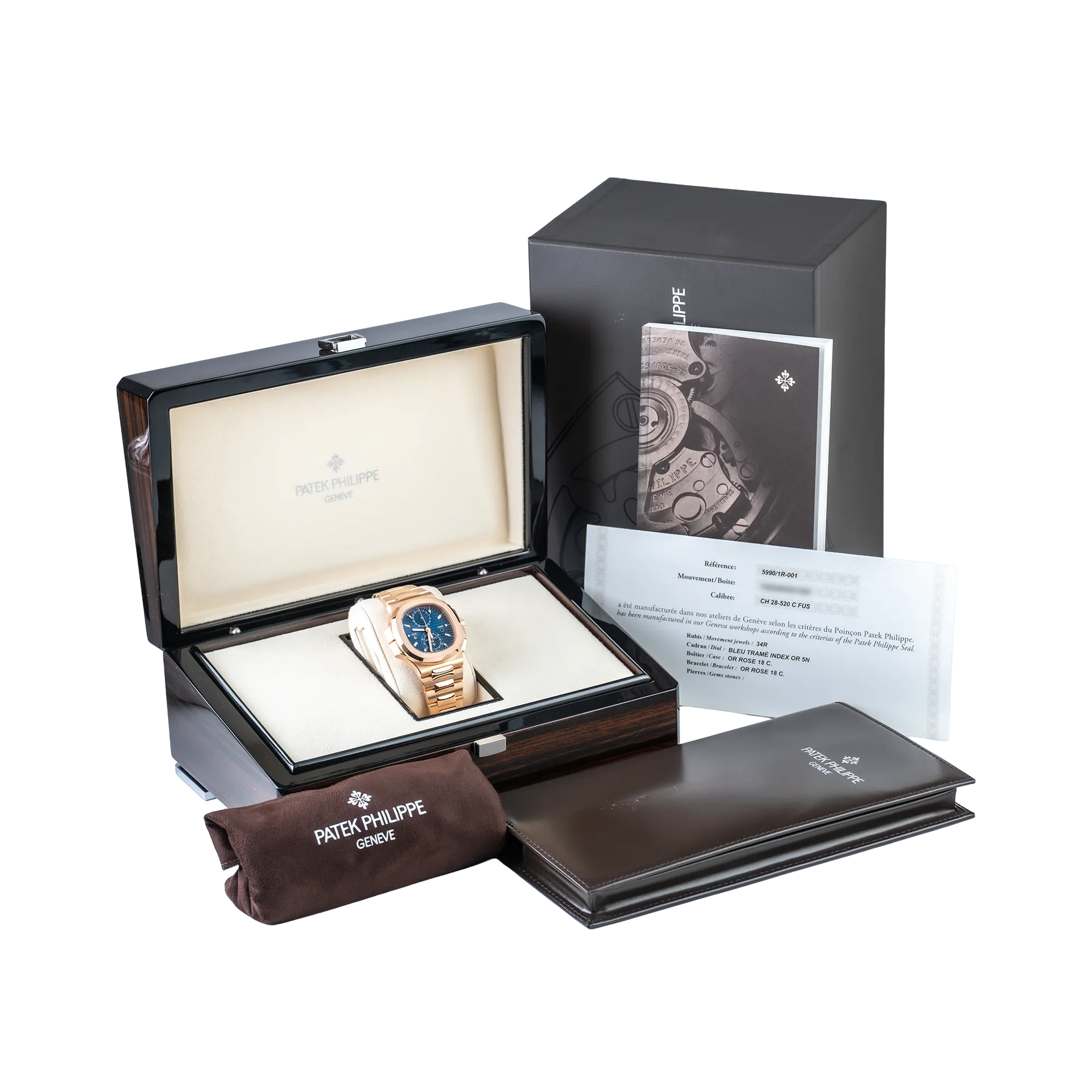 Patek Philippe Nautilus Travel Time Chronograph 5990/1R - Full set