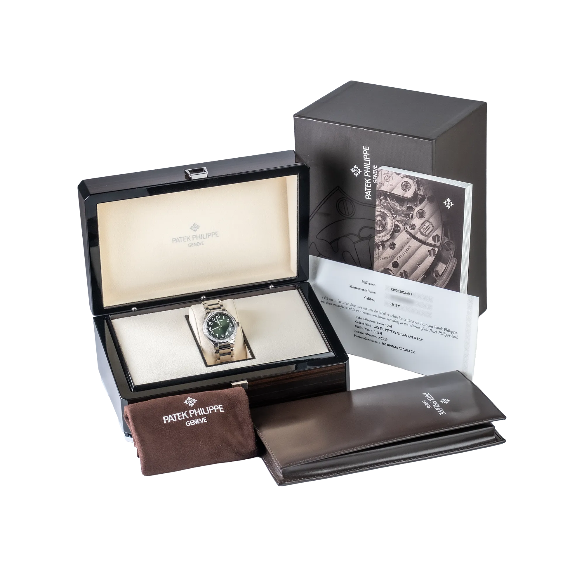 Patek Philippe Twenty~4 Green Dial Diamond Bezel 7300/1200A - Full set
