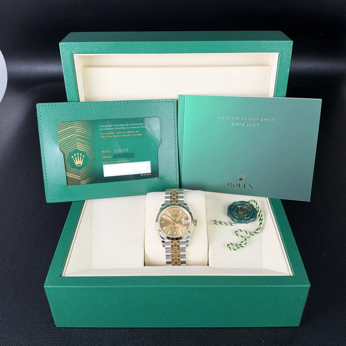 Rolex Datejust 31 Champagne Oystersteel Yellow Gold Jubilee 278273 - Full set