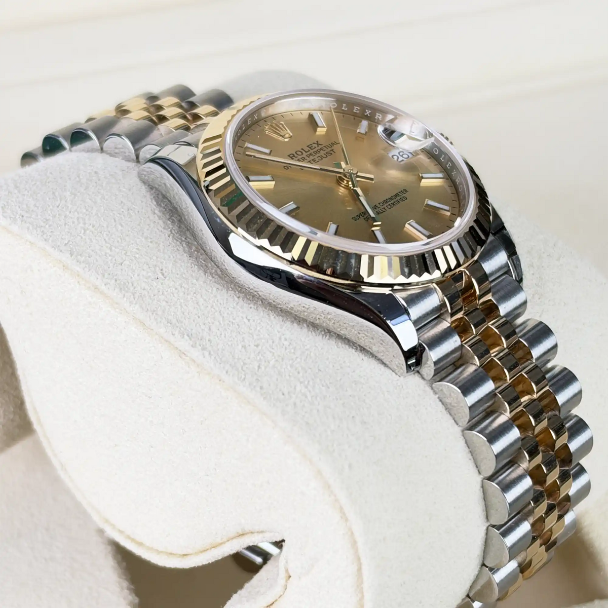 Rolex Datejust 31 Champagne Oystersteel Yellow Gold Jubilee 278273 - Side 1