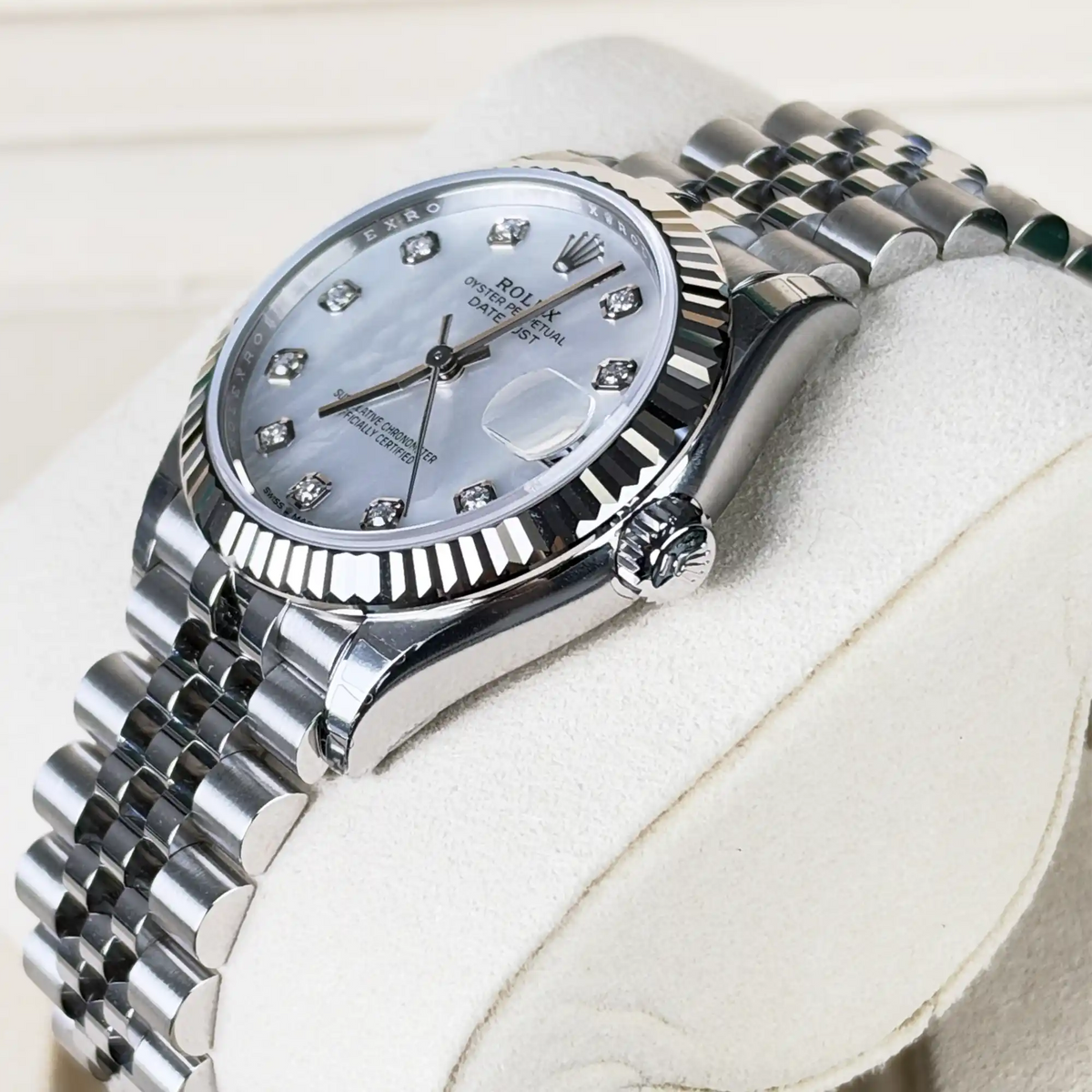 Rolex Datejust 31 Mother of Pearl Diamond hourmarker Oystersteel White Gold Jubilee 278274 - Side 2