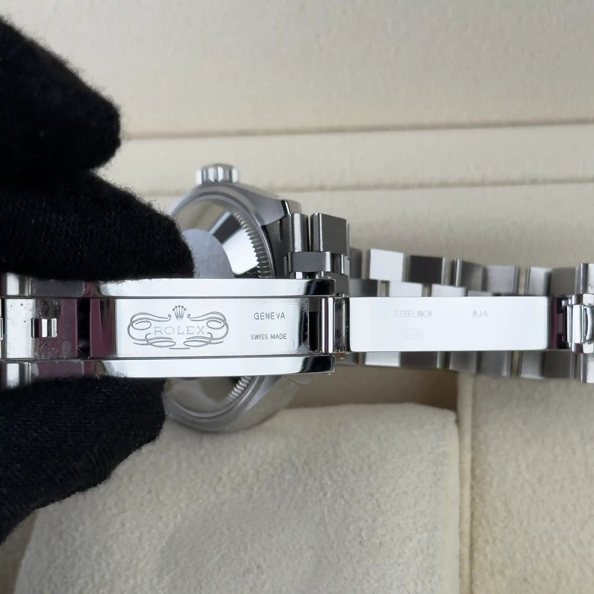 Rolex Datejust 31 Pink Index Oystersteel White Gold Jubilee 278274 - clasp