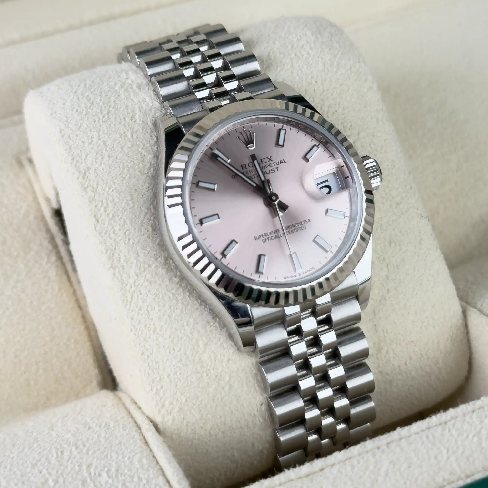 Rolex Datejust 31 Pink Index Oystersteel White Gold Jubilee 278274 - side 1