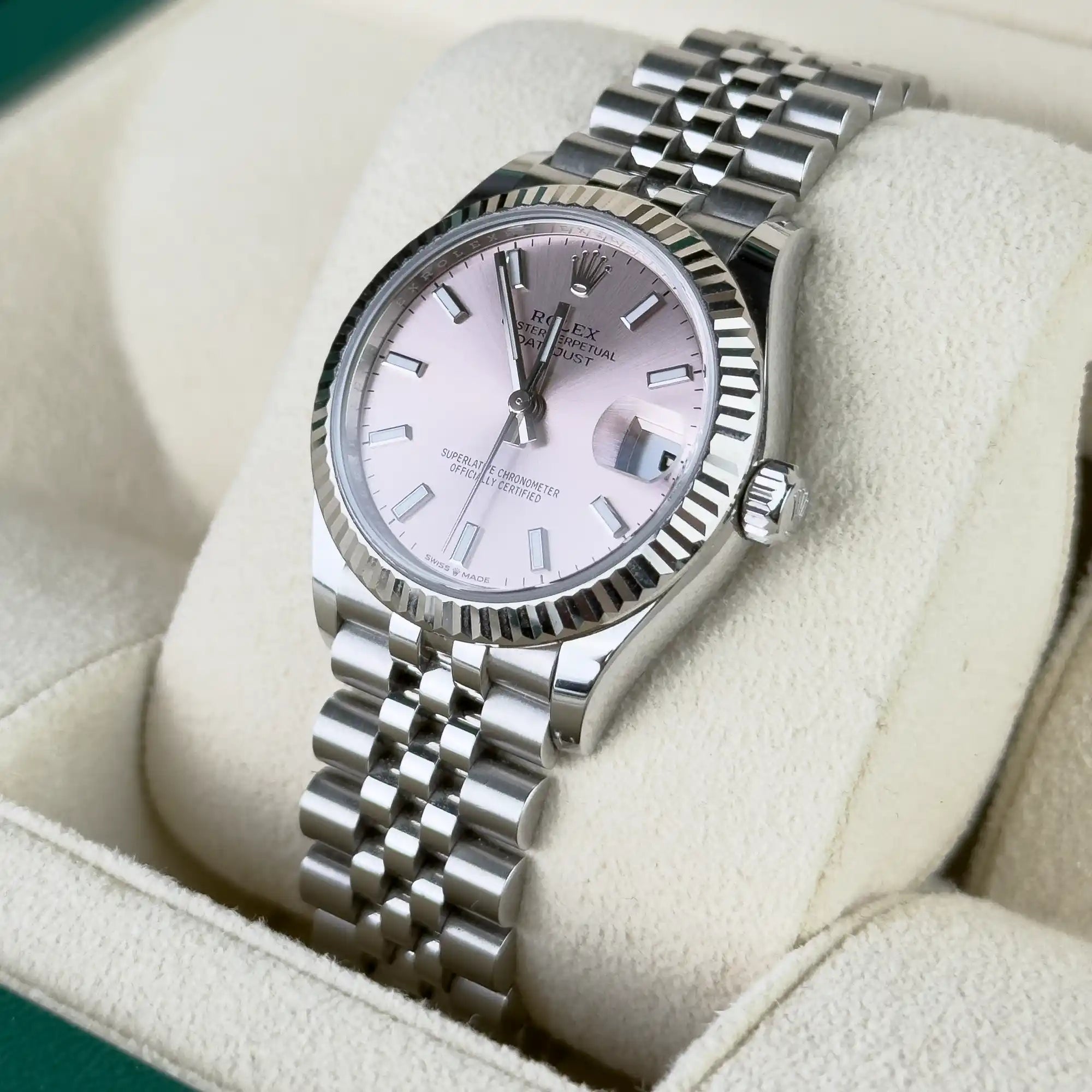 Rolex Datejust 31 Pink Index Oystersteel White Gold Jubilee 278274 - side 2