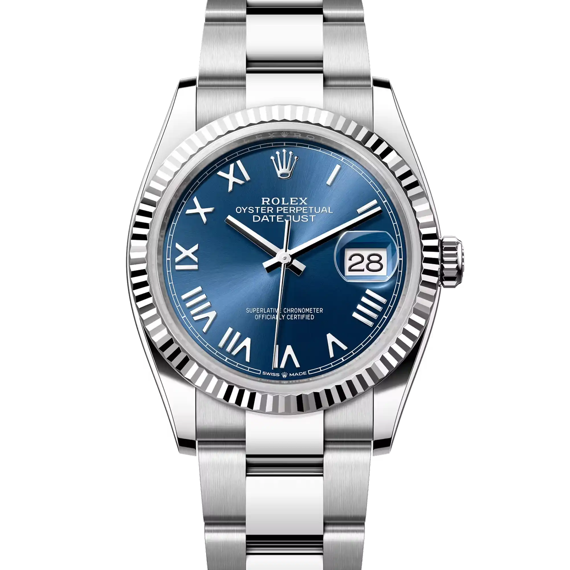 Rolex Datejust 36 Blue Roman White Gold Oystersteel Oyster 126234 - 2026 New Releases