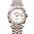 Rolex Datejust 36 White Roman Oystersteel Rose Gold Jubilee 126231