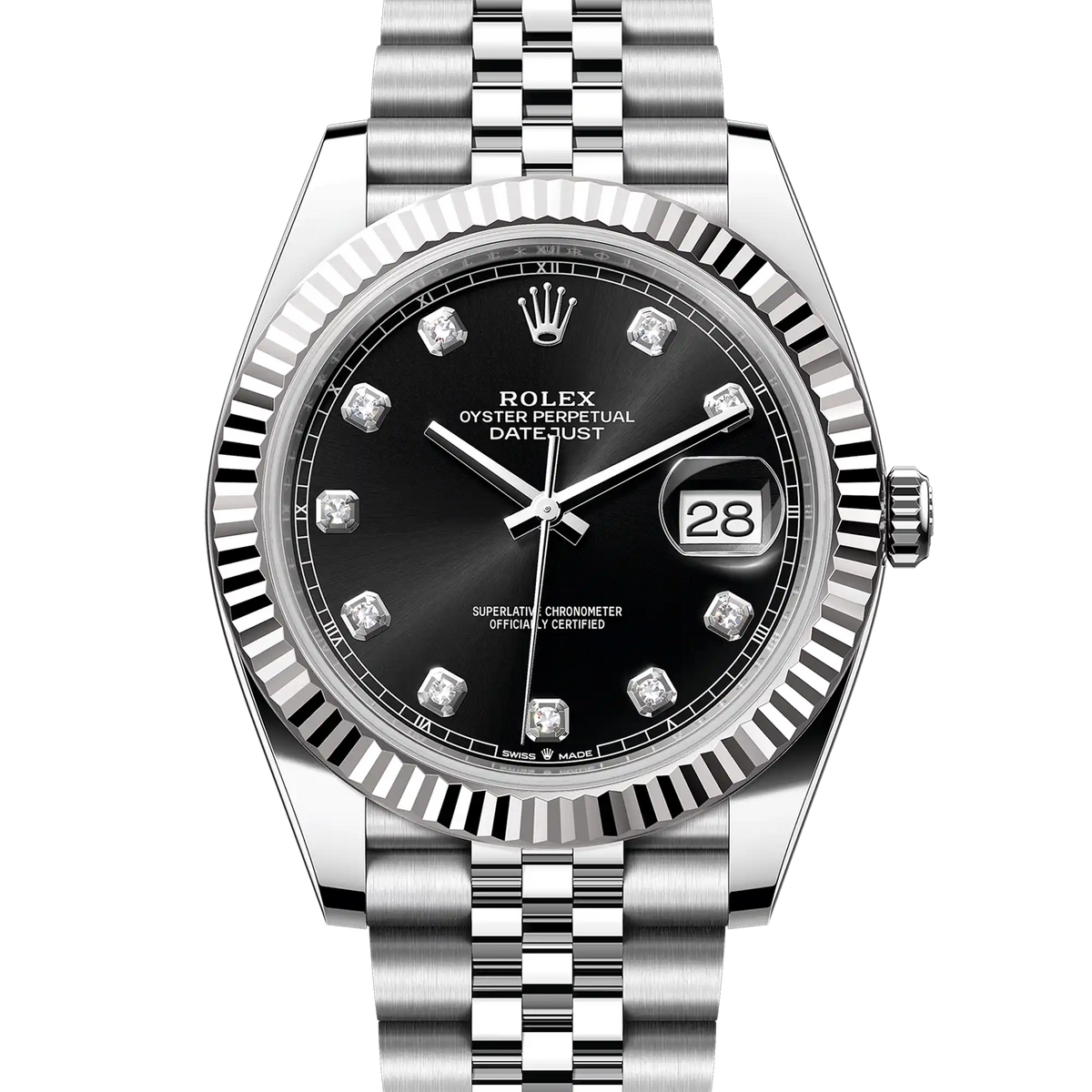 Rolex Datejust 41 Black Diamond Oystersteel White Gold