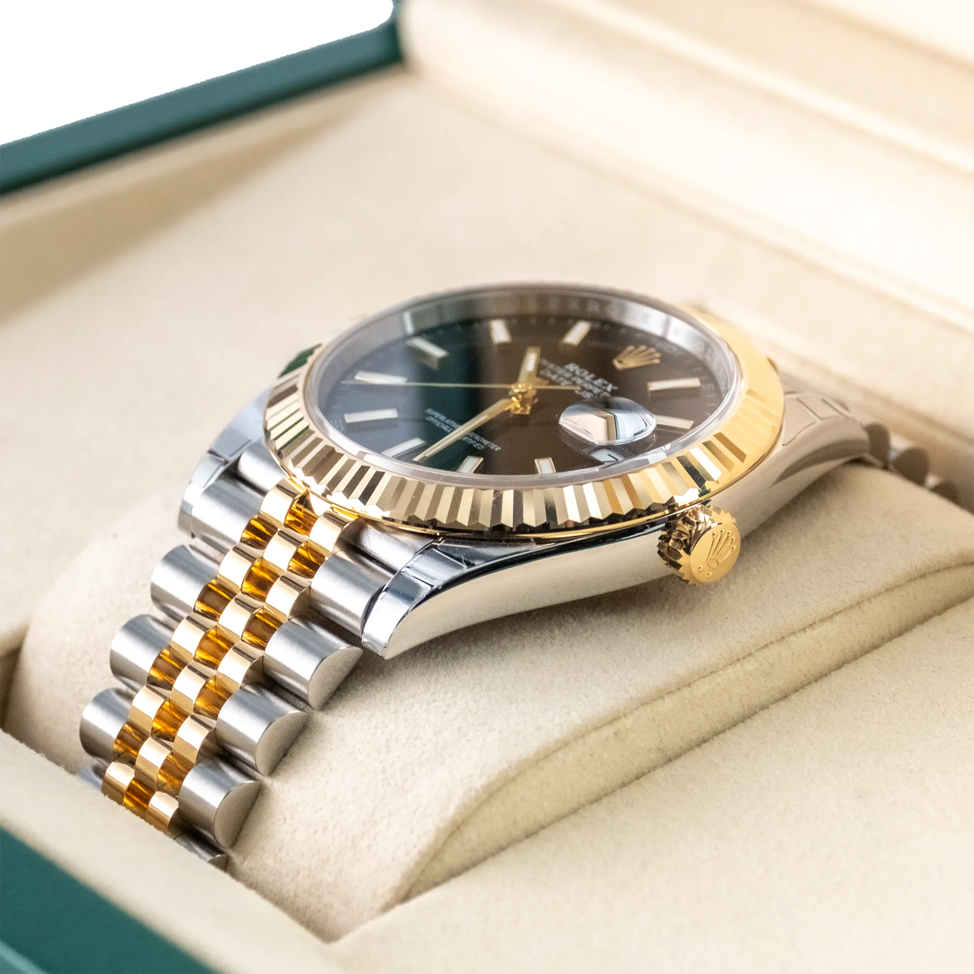 Rolex Datejust 41 Black Index Oystersteel Yellow Gold Jubilee 126333 - Right