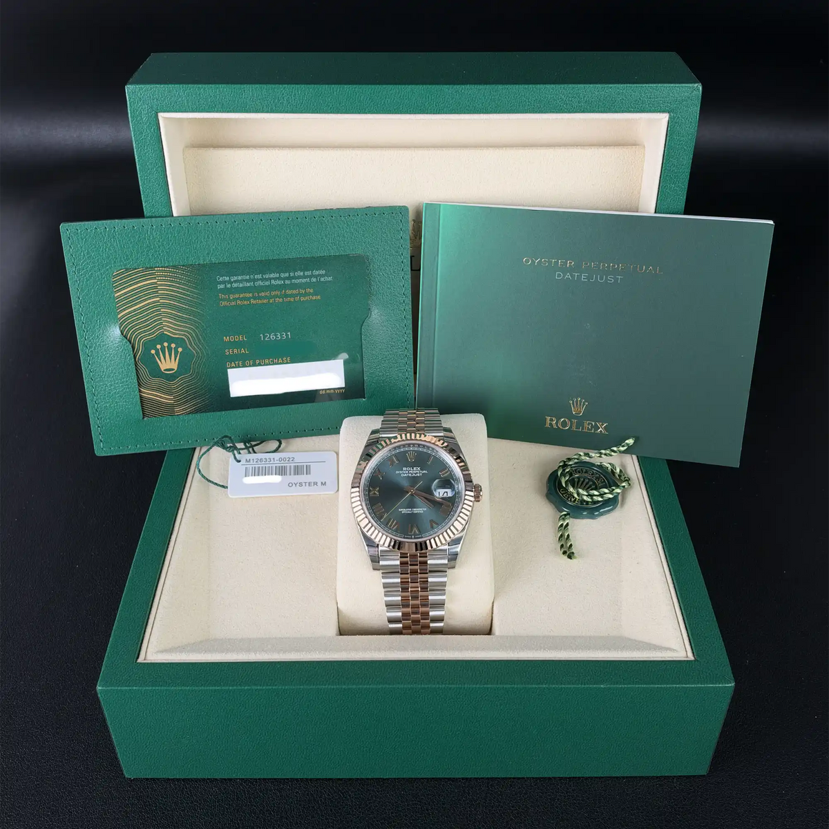 Rolex Datejust 41 Mint Green Rose Gold Oystersteel Jubilee 126331 - 2026 New Releases - 2026 Unworn - Full set