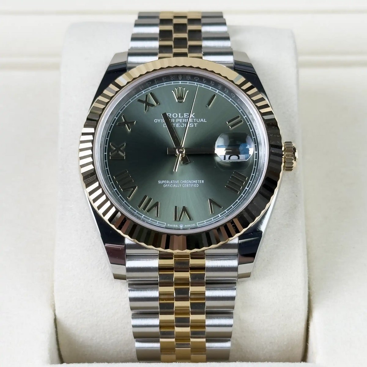 Rolex Datejust 41 Olive Green Yellow Gold Oystersteel Jubilee 126333 - 2026 New Releases - Front