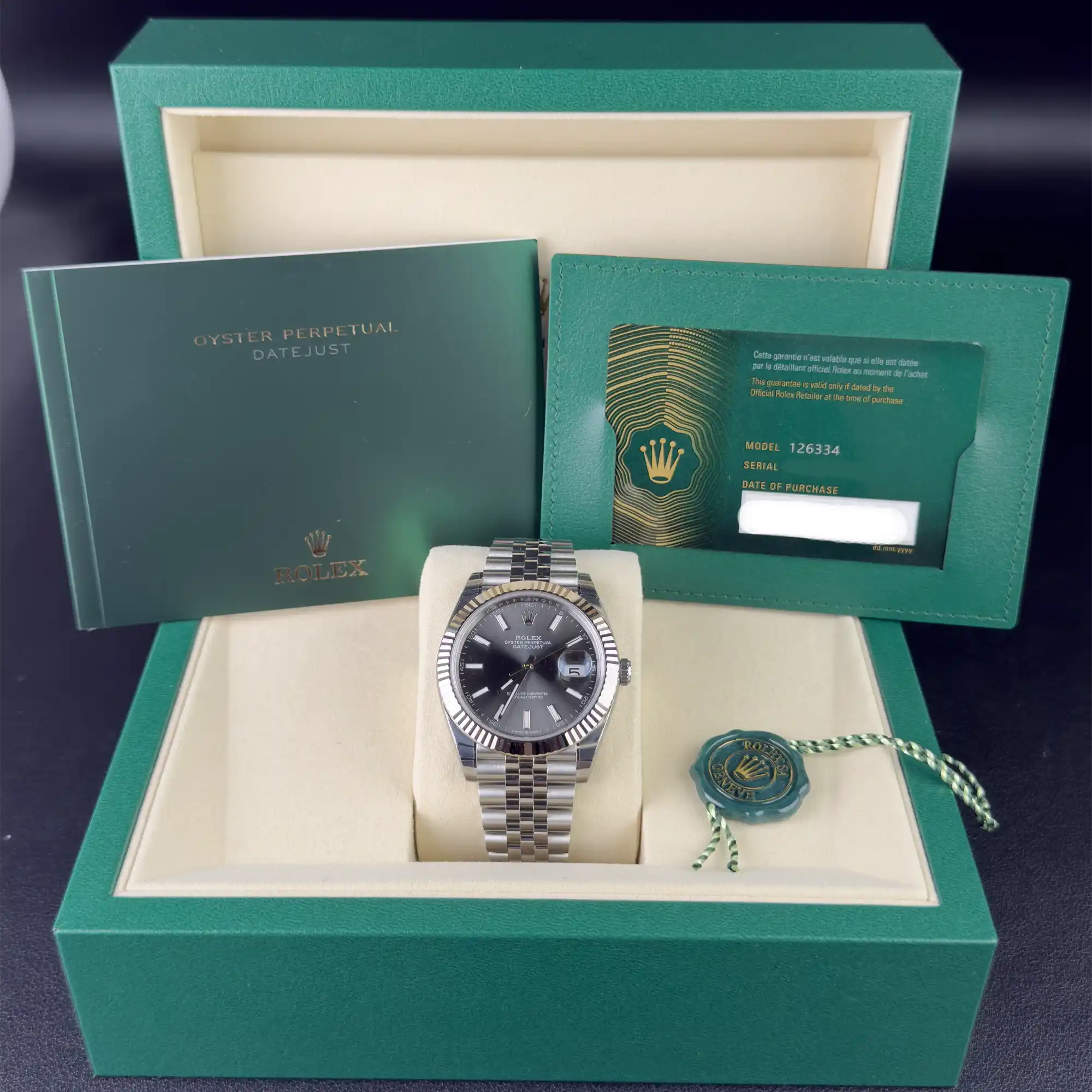 Rolex Datejust 41 Slate Dial Jubilee 126334 - Full set
