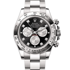 Rolex Daytona Black Steel Diamond Dial White Gold Oyster 126509