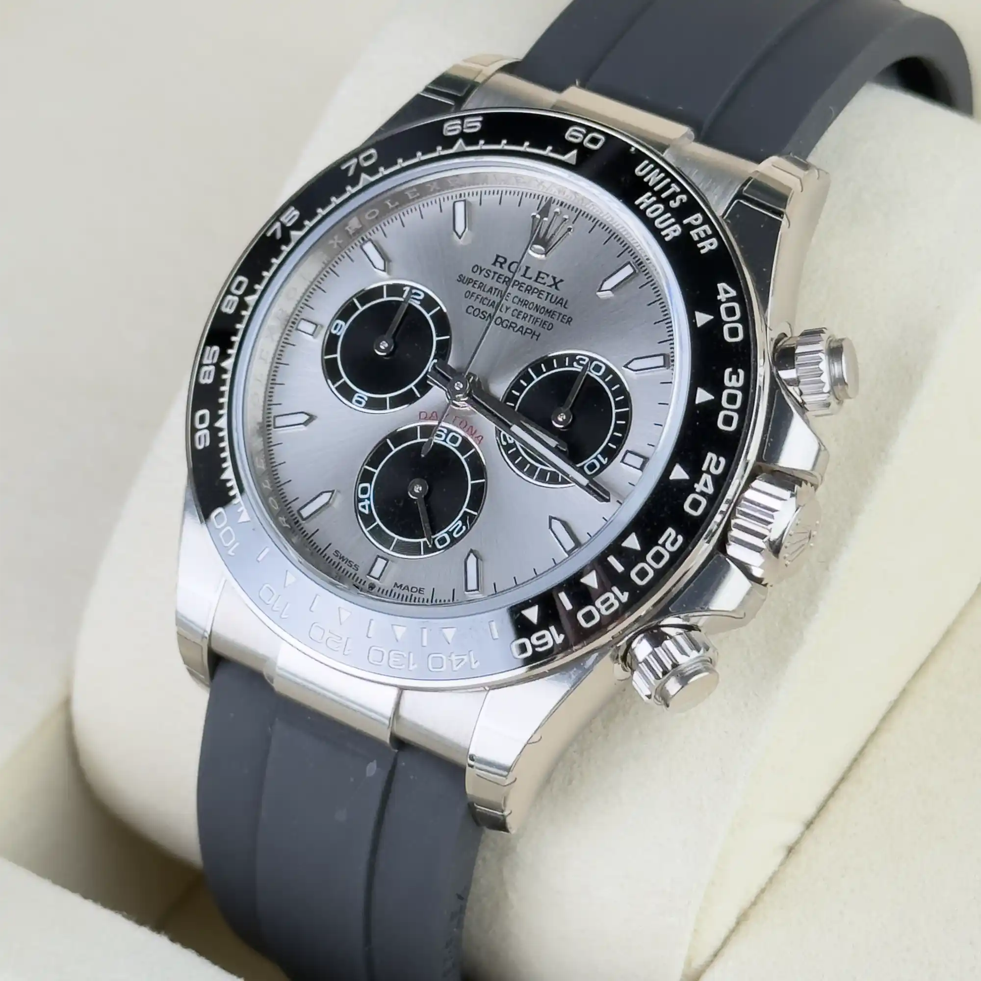 Rolex Daytona "Ghost" Silver Dial White Gold Oysterflex 126519 - Right