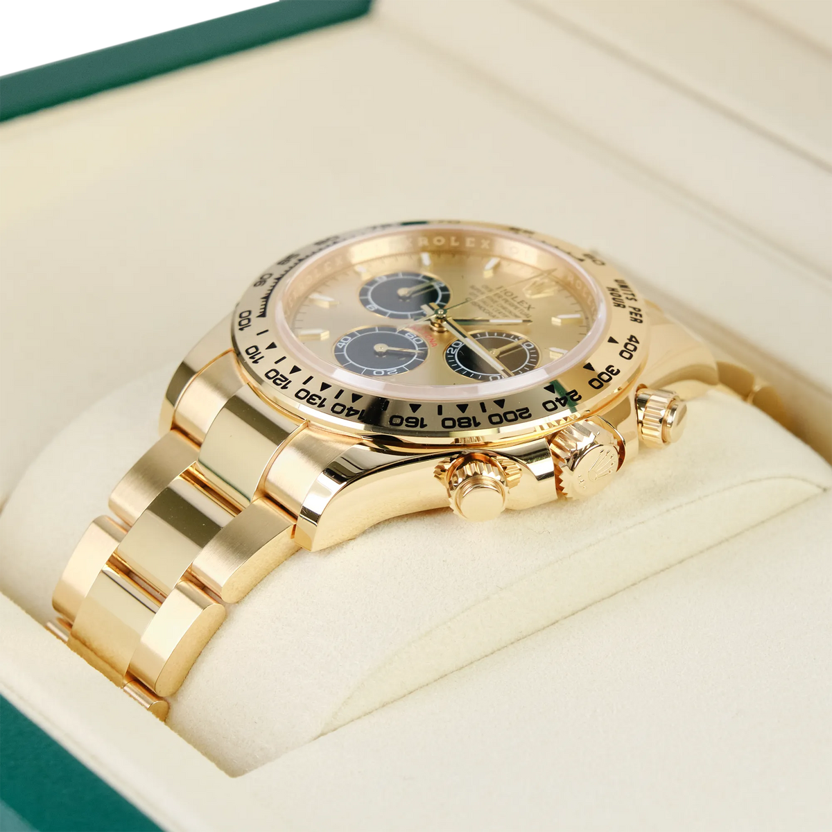 Rolex Daytona Golden Black Dial Yellow Gold Oyster 126508 - Side 1
