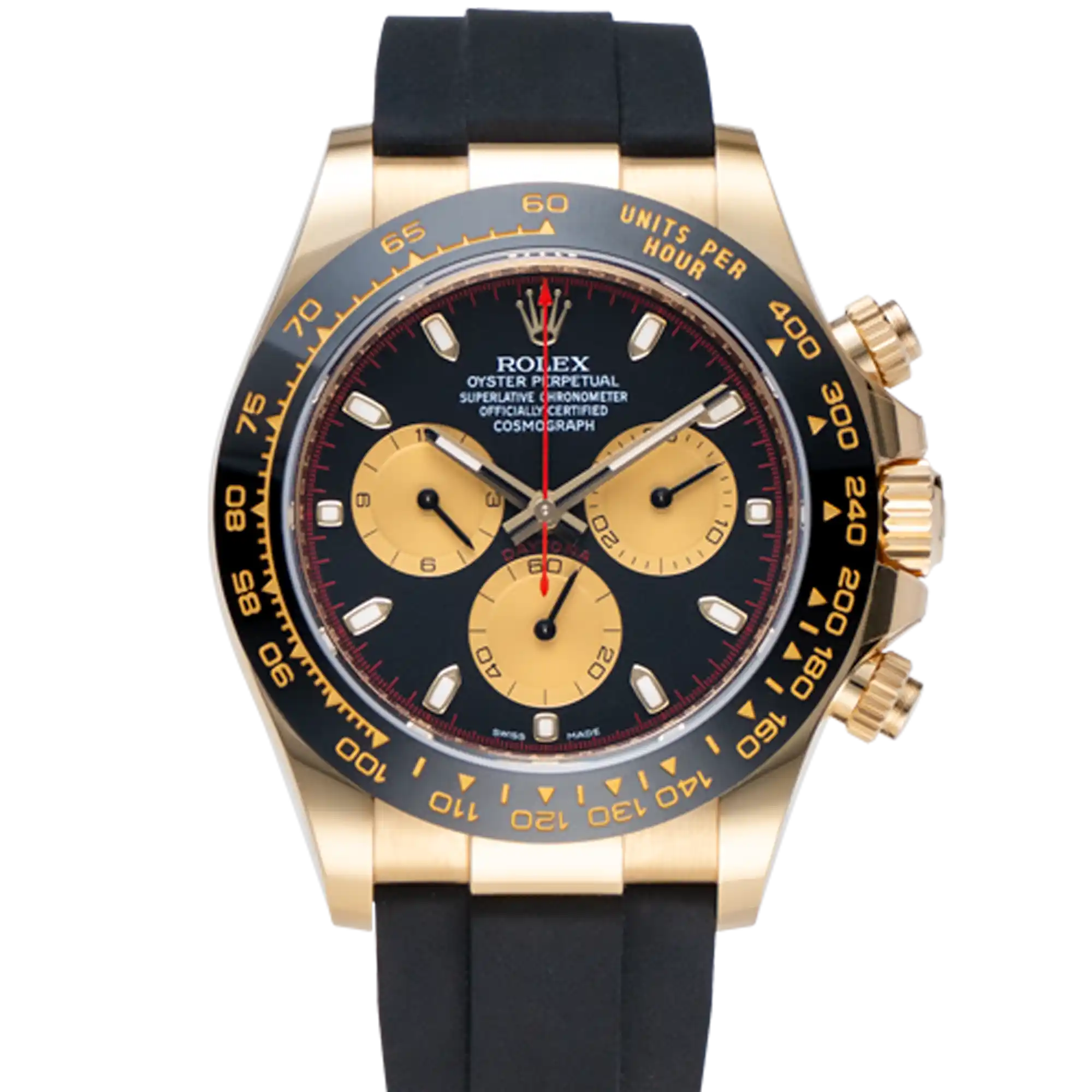 Rolex Daytona "Paul Newman" Yellow Gold Oysterflex 116518 - Pre-owned