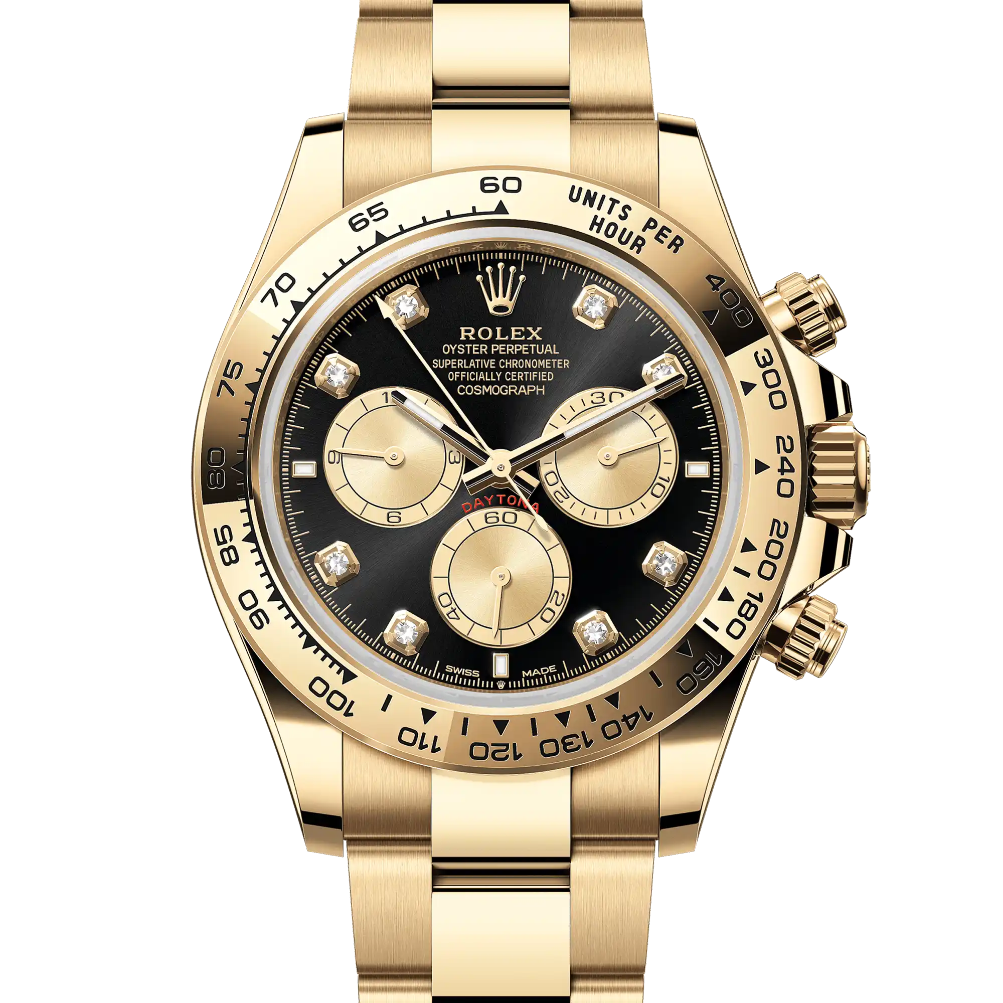 Rolex Daytona Yellow Gold Black Diamond Dial Oyster 126508
