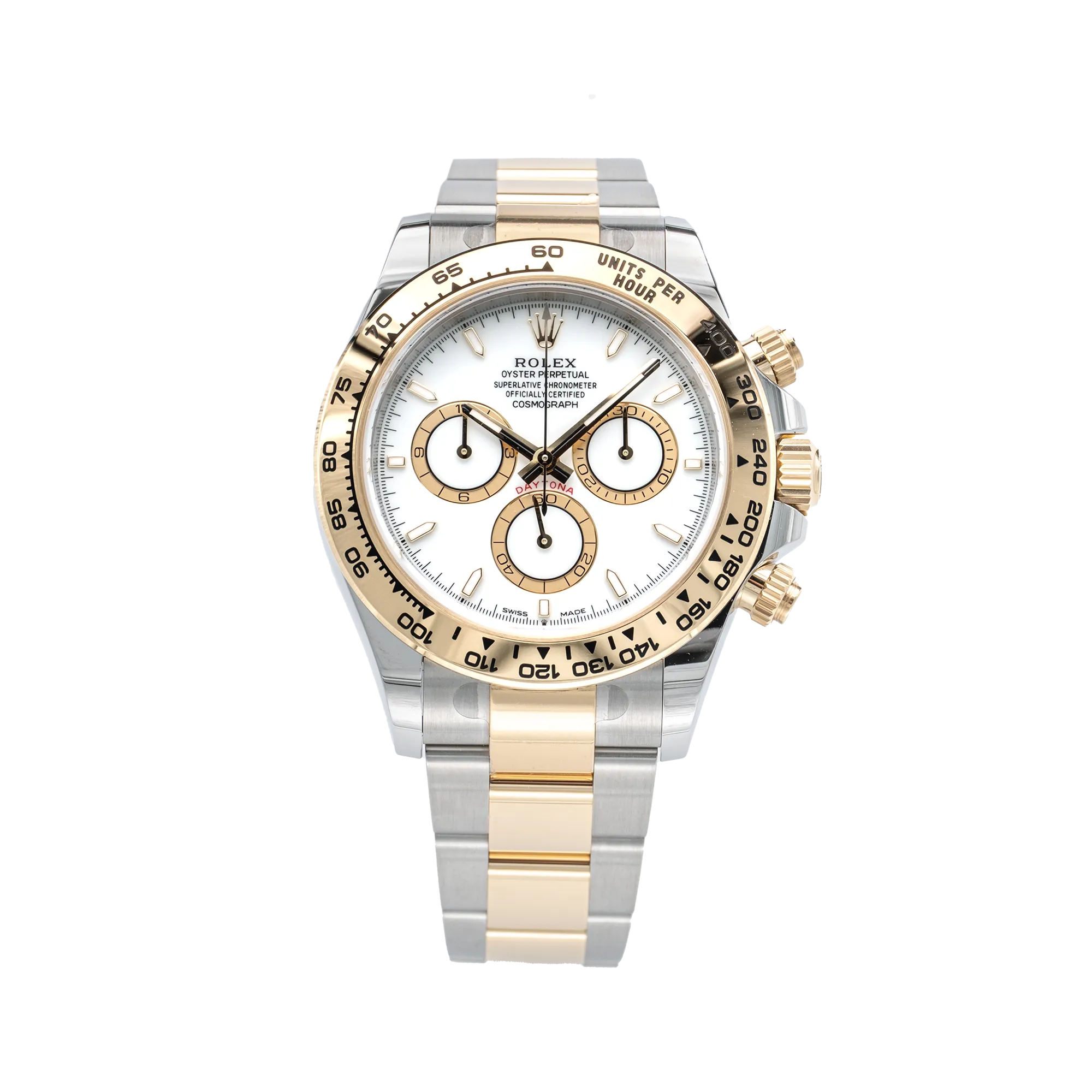 Rolex Daytona Yellow Gold Oystersteel White Dial 126503 - Front