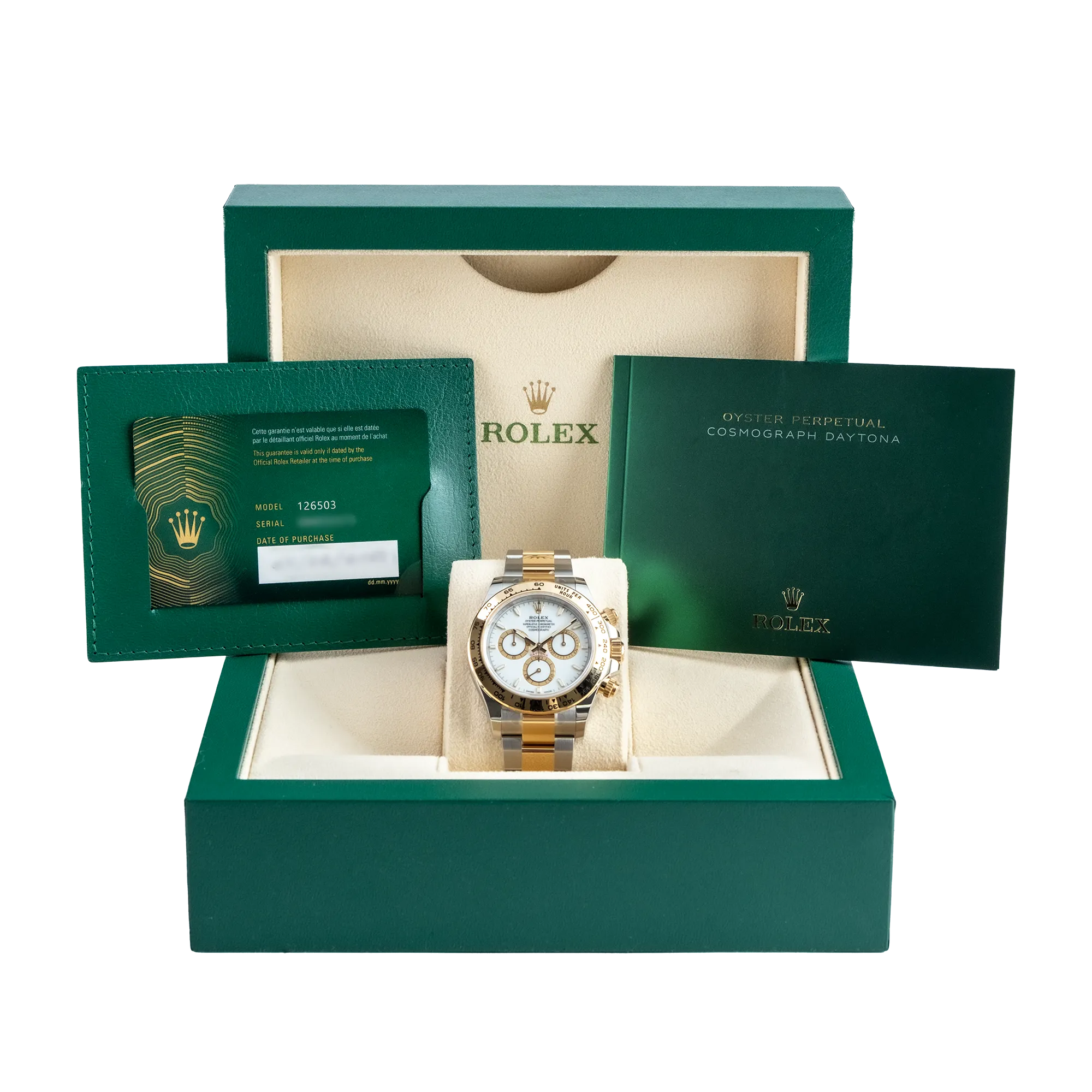 Rolex Daytona Yellow Gold Oystersteel White Dial 126503 - Full set