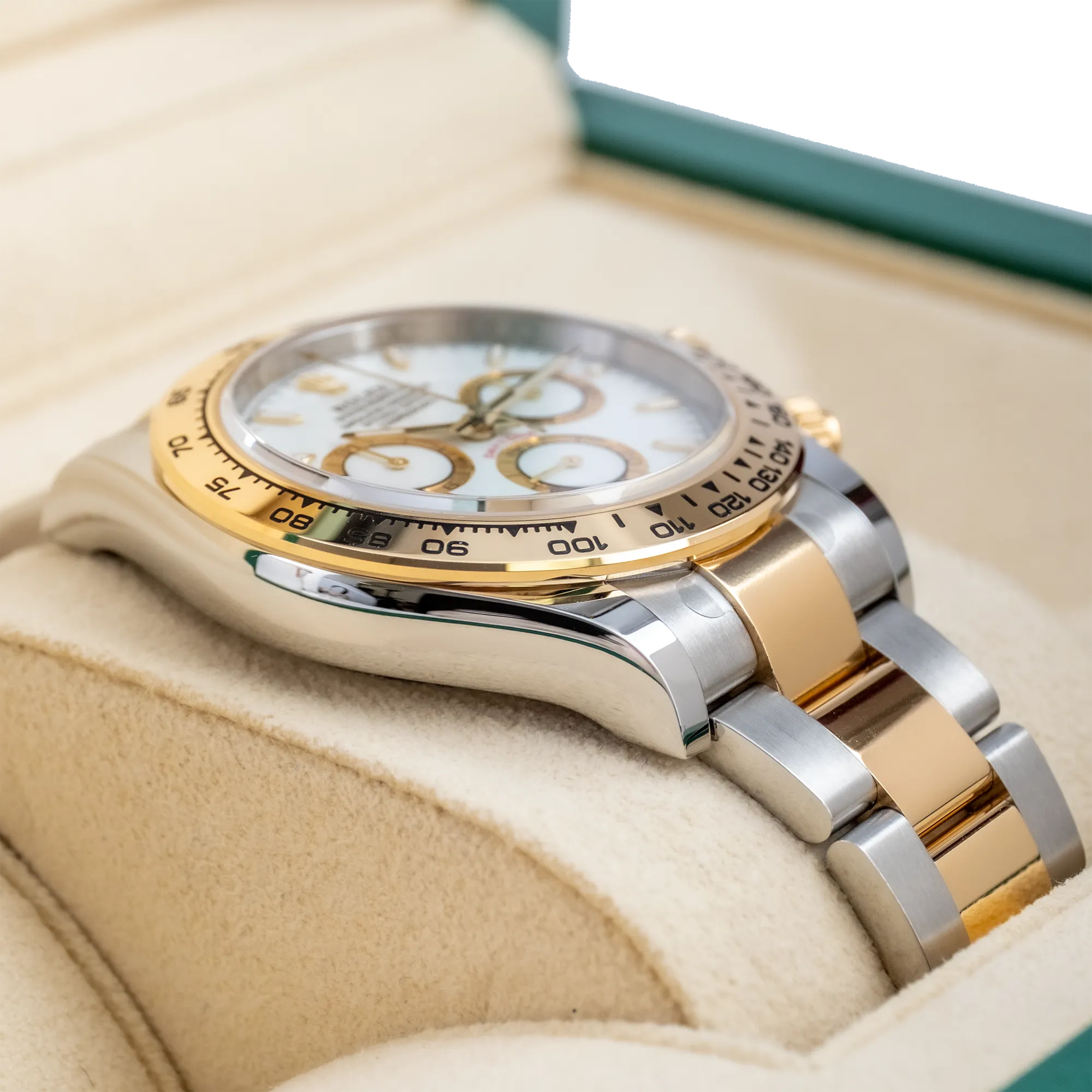 Rolex Daytona Yellow Gold Oystersteel White Dial 126503 - Left