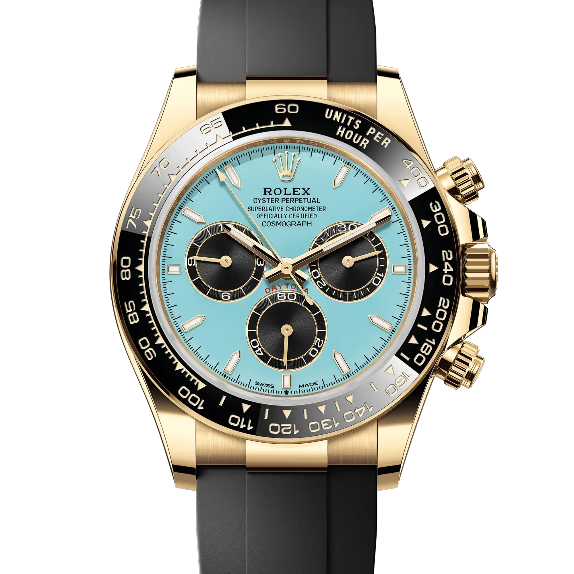 Rolex Daytona Yellow Gold Turquoise Blue Dial Oysterflex 126518LN - 2025 New Release