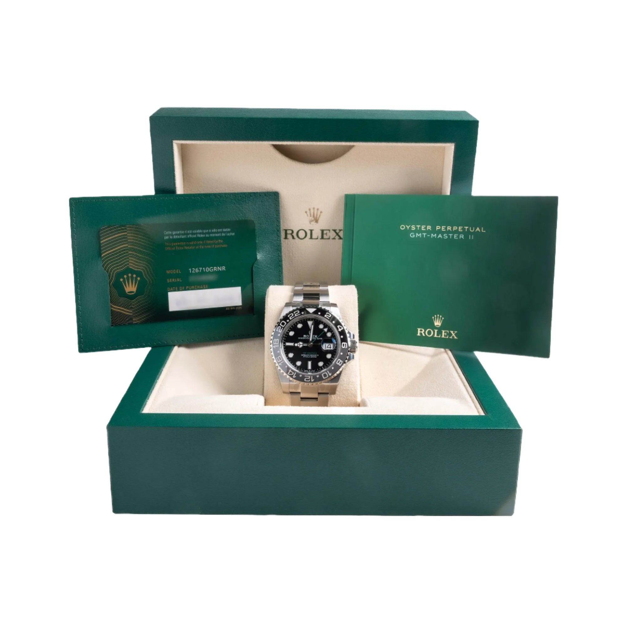 Rolex_GMT_Master_II_Bruce_Wayne_Oyster_126710GRNR - Full set