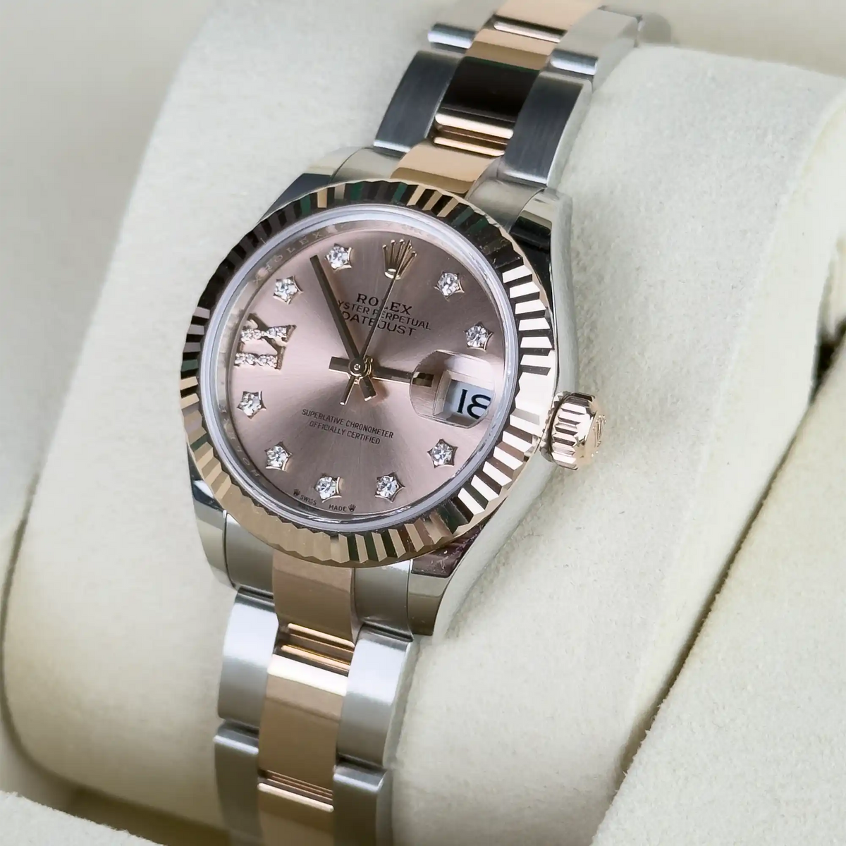 Rolex Lady Datejust 28 Rose Diamond Oystersteel Rose Gold Oyster 279171 - Right