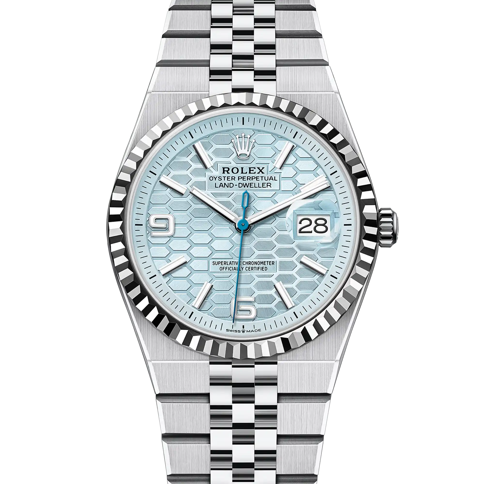 Rolex Land Dweller 36 Platinum Ice blue Dial Flat Jubilee 127236 – 2025 New Release