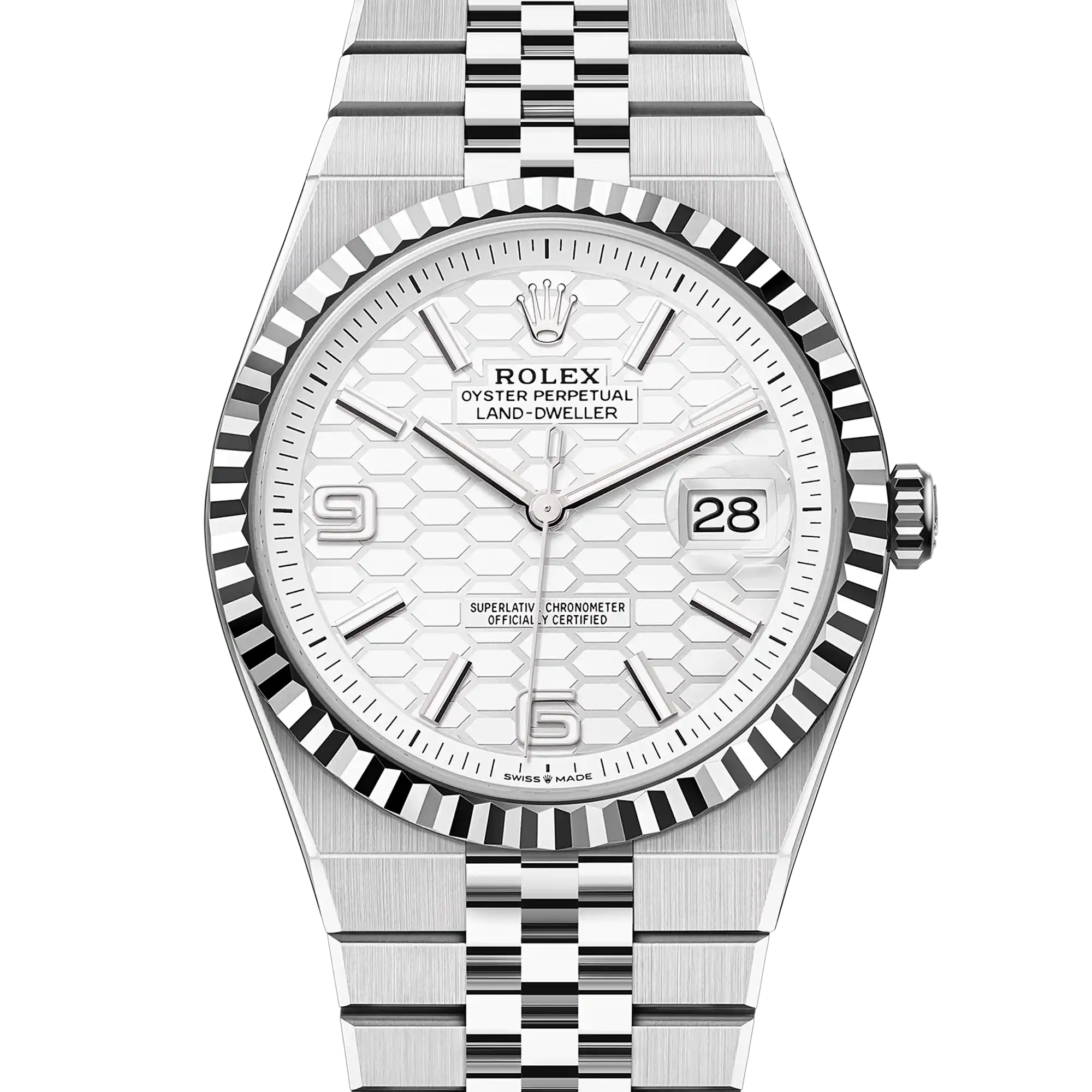 Rolex Land Dweller 40 Oystersteel White Gold White Dial Flat Jubilee 127334 - 2025 New Release