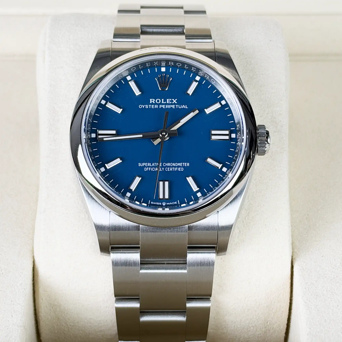 Rolex Oyster Perpetual 36 Med Blue Dial 126000 - Front