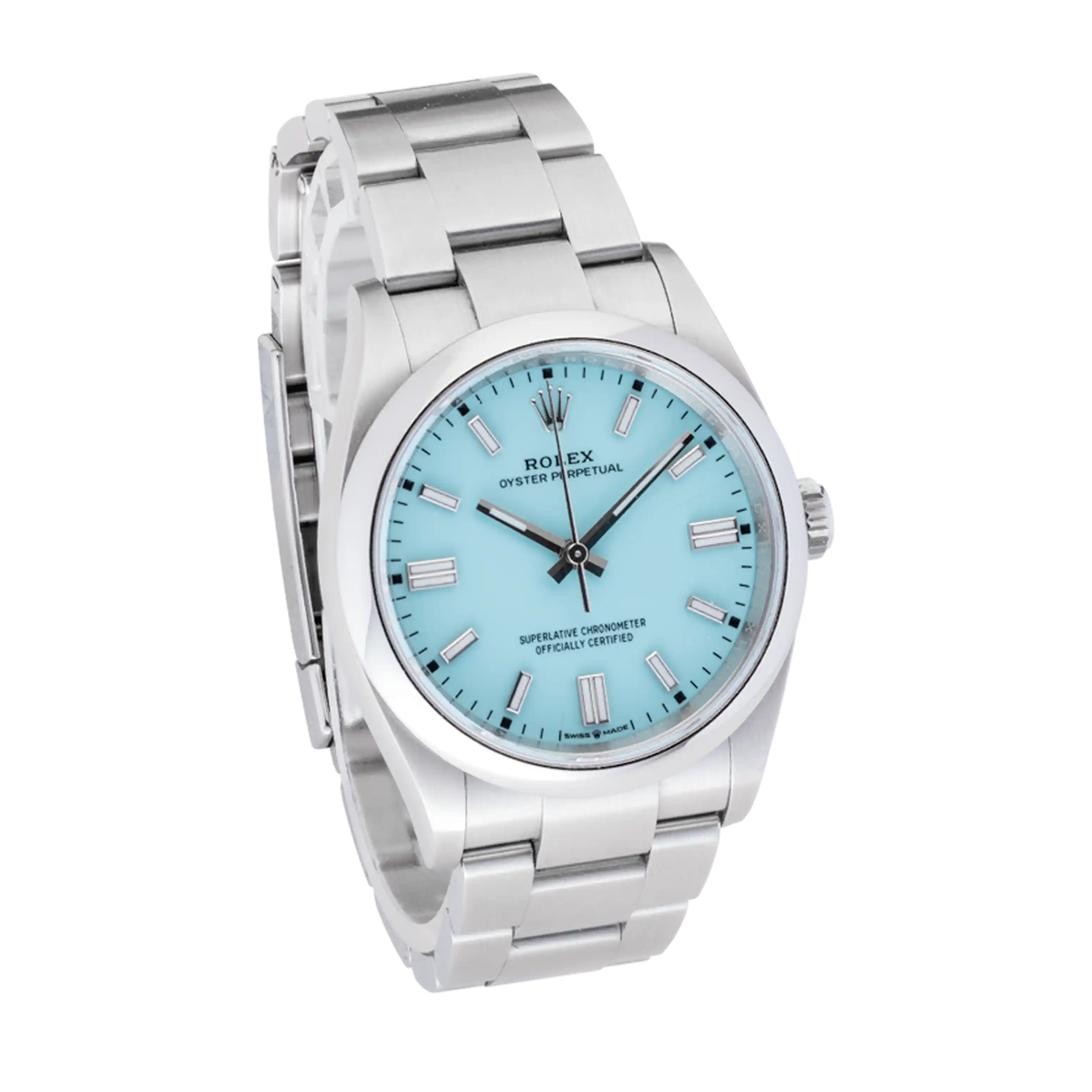 Rolex Oyster Perpetual 36 Tiffany Blue Dial 126000 - Side