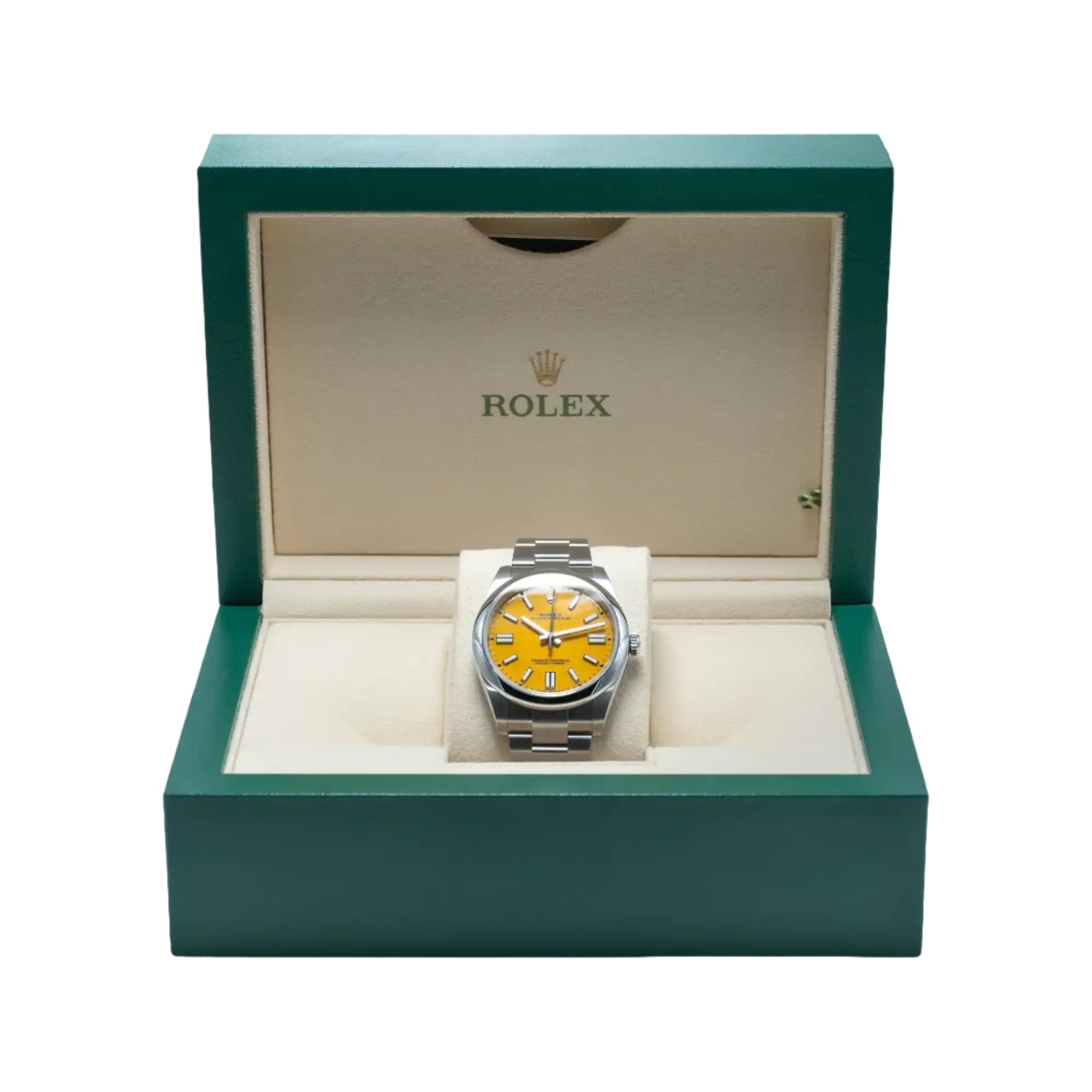 Rolex Oyster Perpetual 41 Yellow Dial 124300 - Pre-Owned - Full set