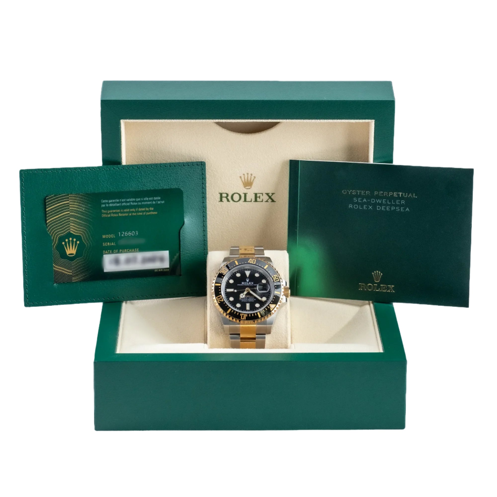 Rolex Sea-Dweller Yellow Gold Oystersteel Black 126603 - Full set
