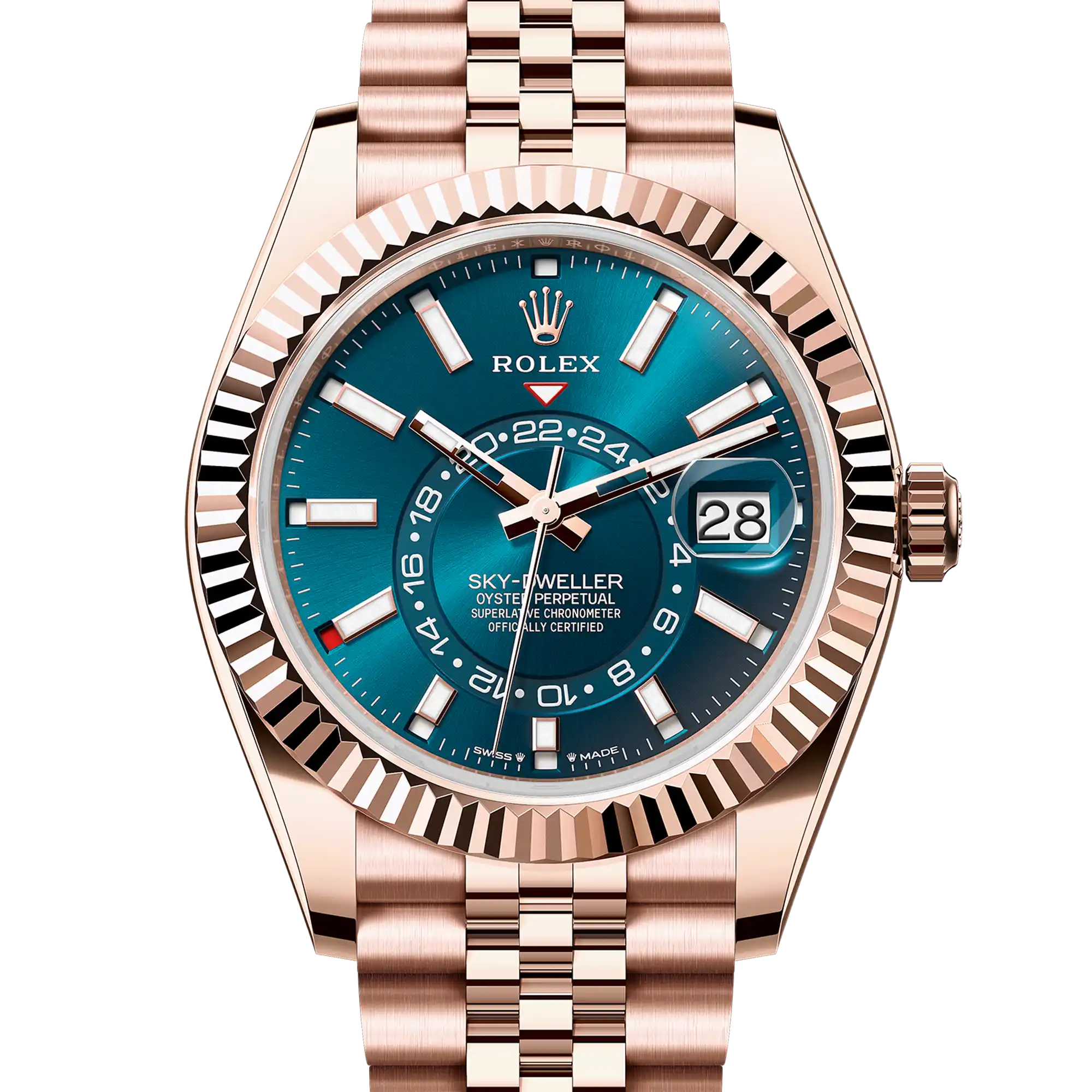Rolex Sky Dweller Blue-Green Dial Rose Gold Jubilee 336935