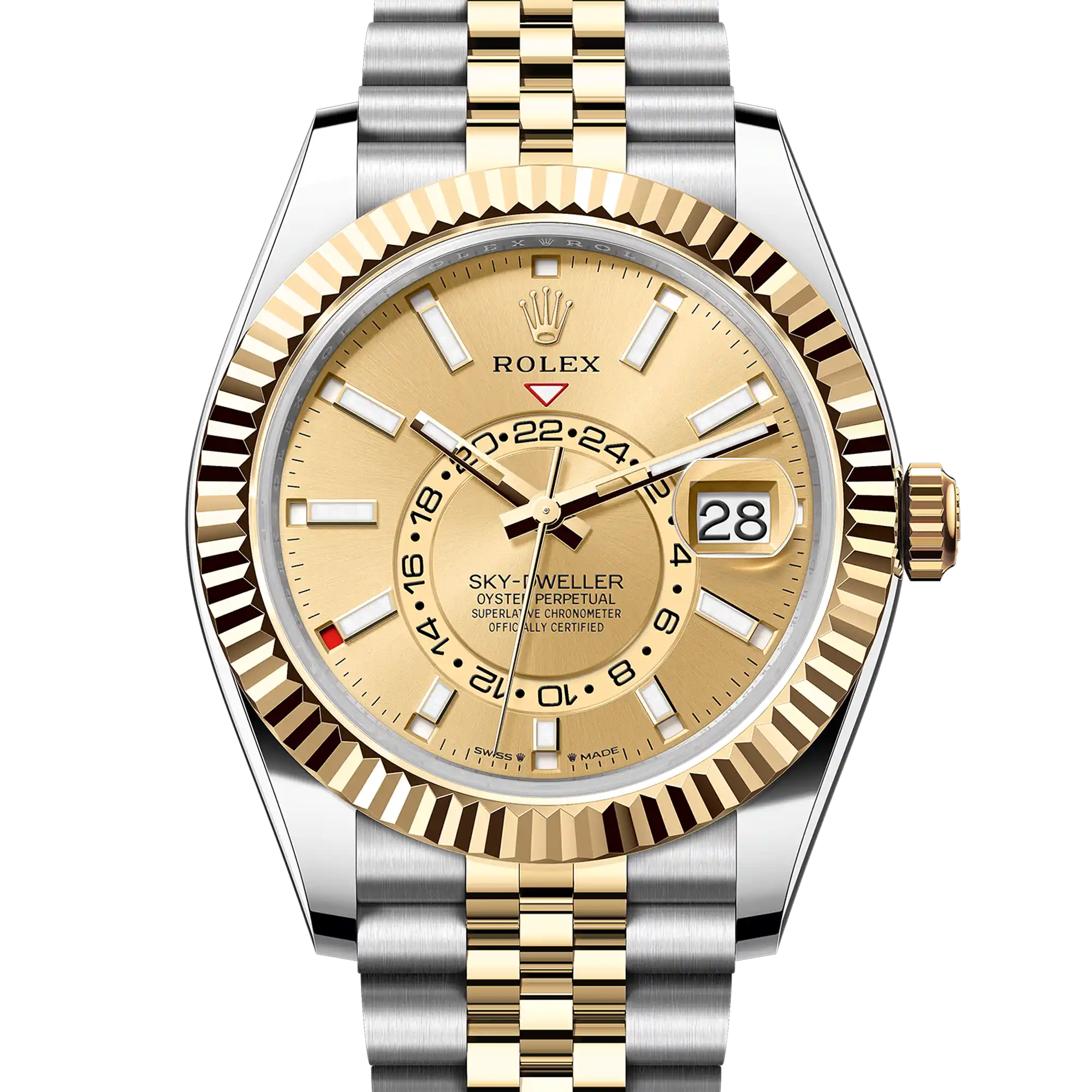 Rolex Sky Dweller Champagne Dial Oystersteel and Yellow Gold Jubilee 336933