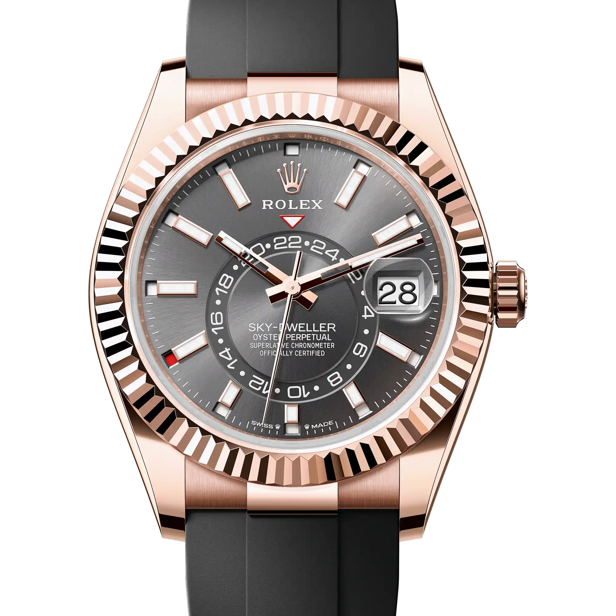 Rolex Sky Dweller Slate Rose Gold Oysterflex 336235