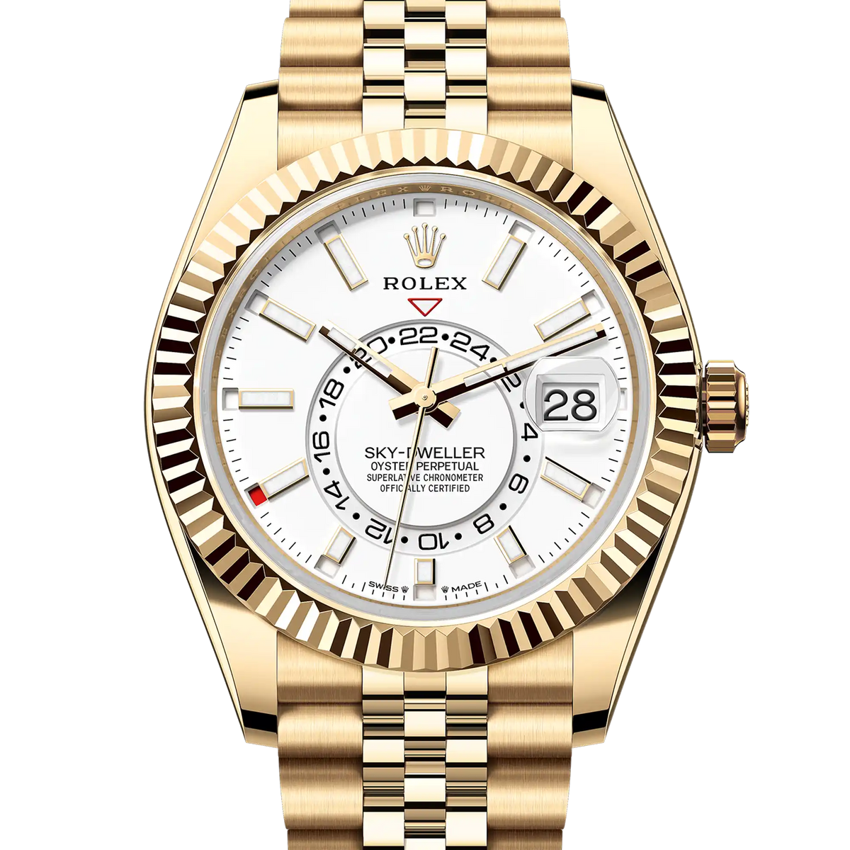 Rolex Sky Dweller White Dial Yellow Gold Jubilee 336938 – Tiger