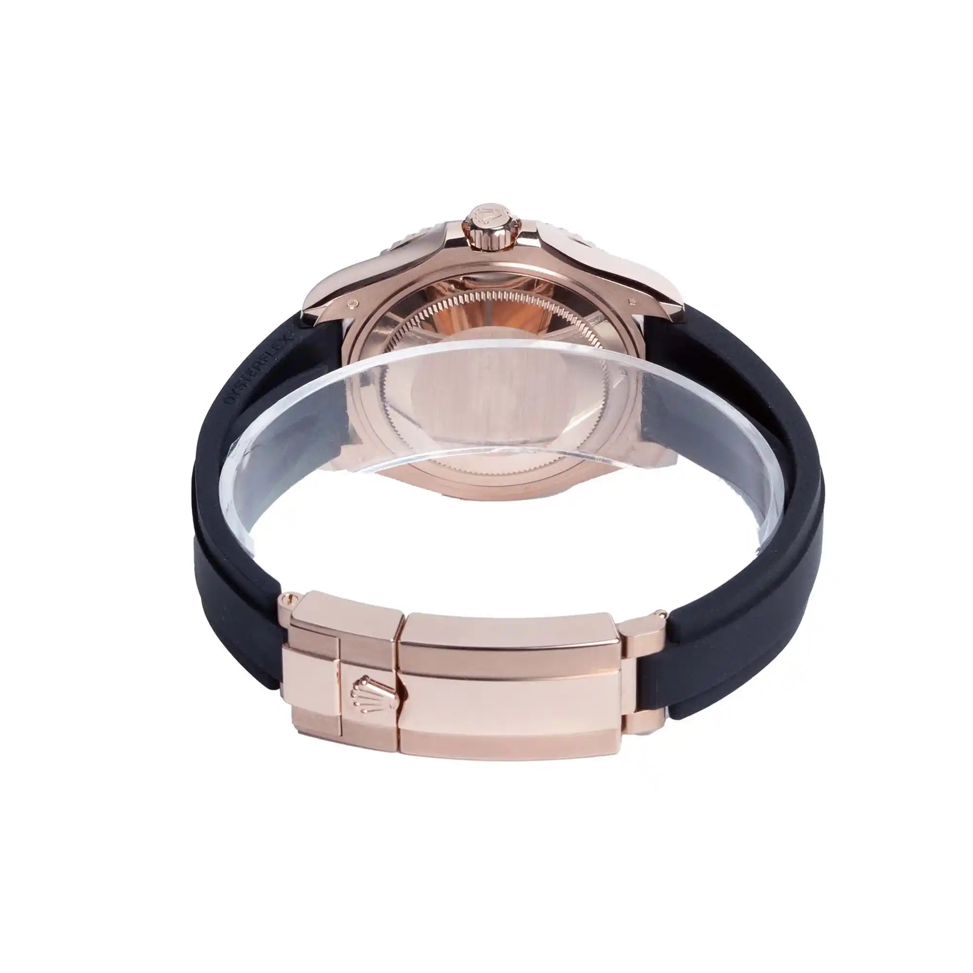 Rolex Yacht-Master 37 Black Dial Rose Gold Oysterflex 268655 - Back