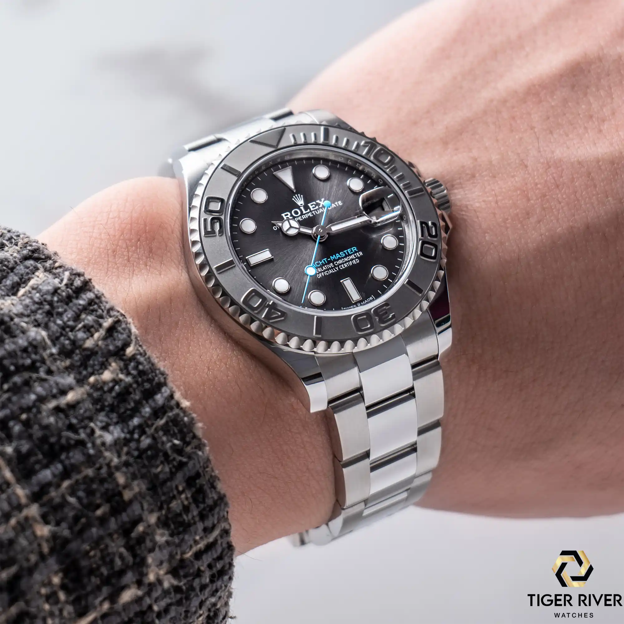 Rolex Yacht-Master 37 Slate Dial Oystersteel and Platinum 268622 - Banner