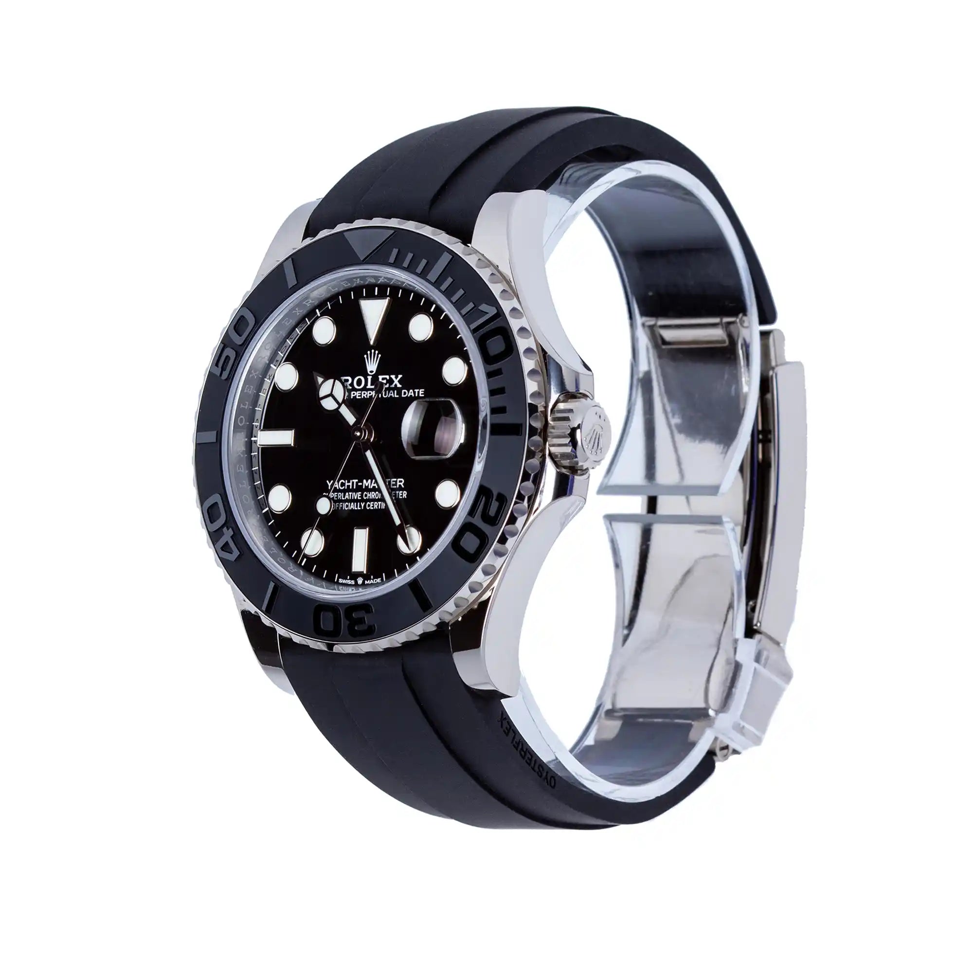 Rolex Yacht-Master 42 Black Dial White Gold Oysterflex 226659 - Side