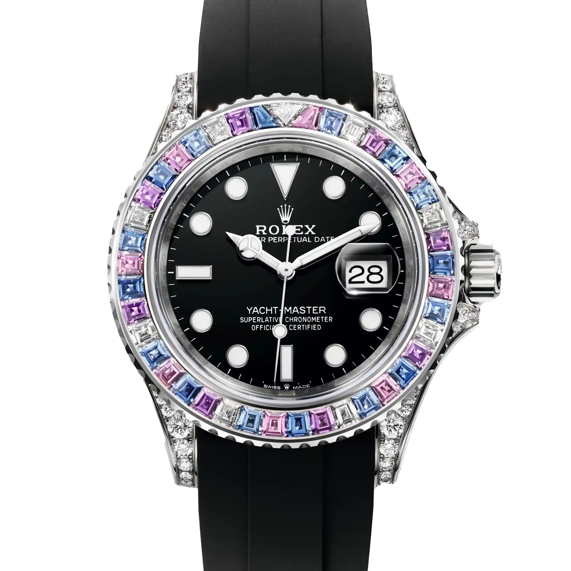 Rolex Yacht-Master "Cotton Candy" White Gold Black Dial Oysterflex 126679SABR